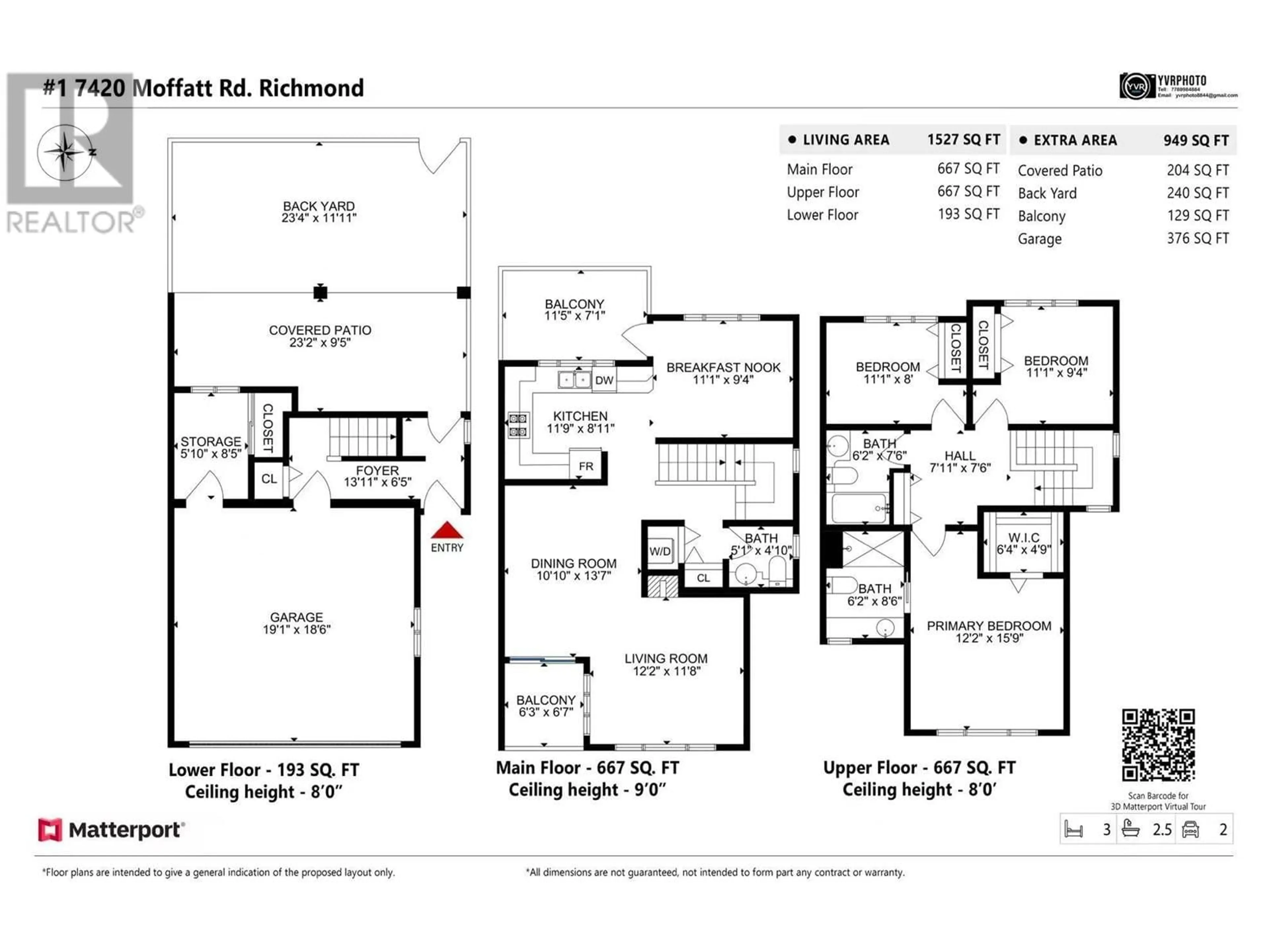 Floor plan for 1 - 7420 MOFFATT ROAD, Richmond British Columbia V6Y1X8