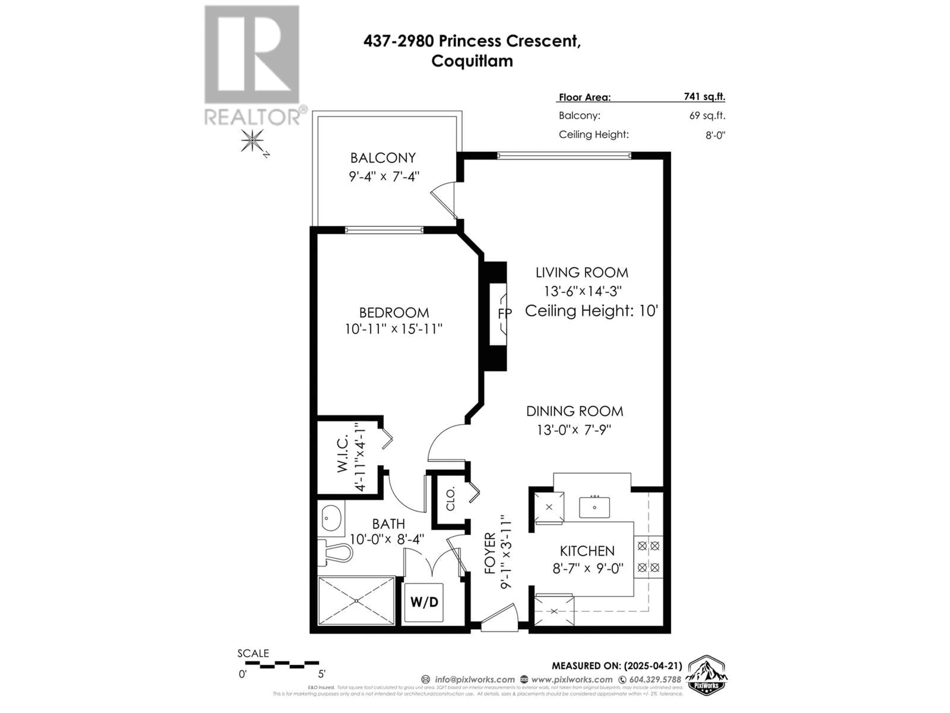 Floor plan for 437 - 2980 PRINCESS CRESCENT, Coquitlam British Columbia V3B7R4