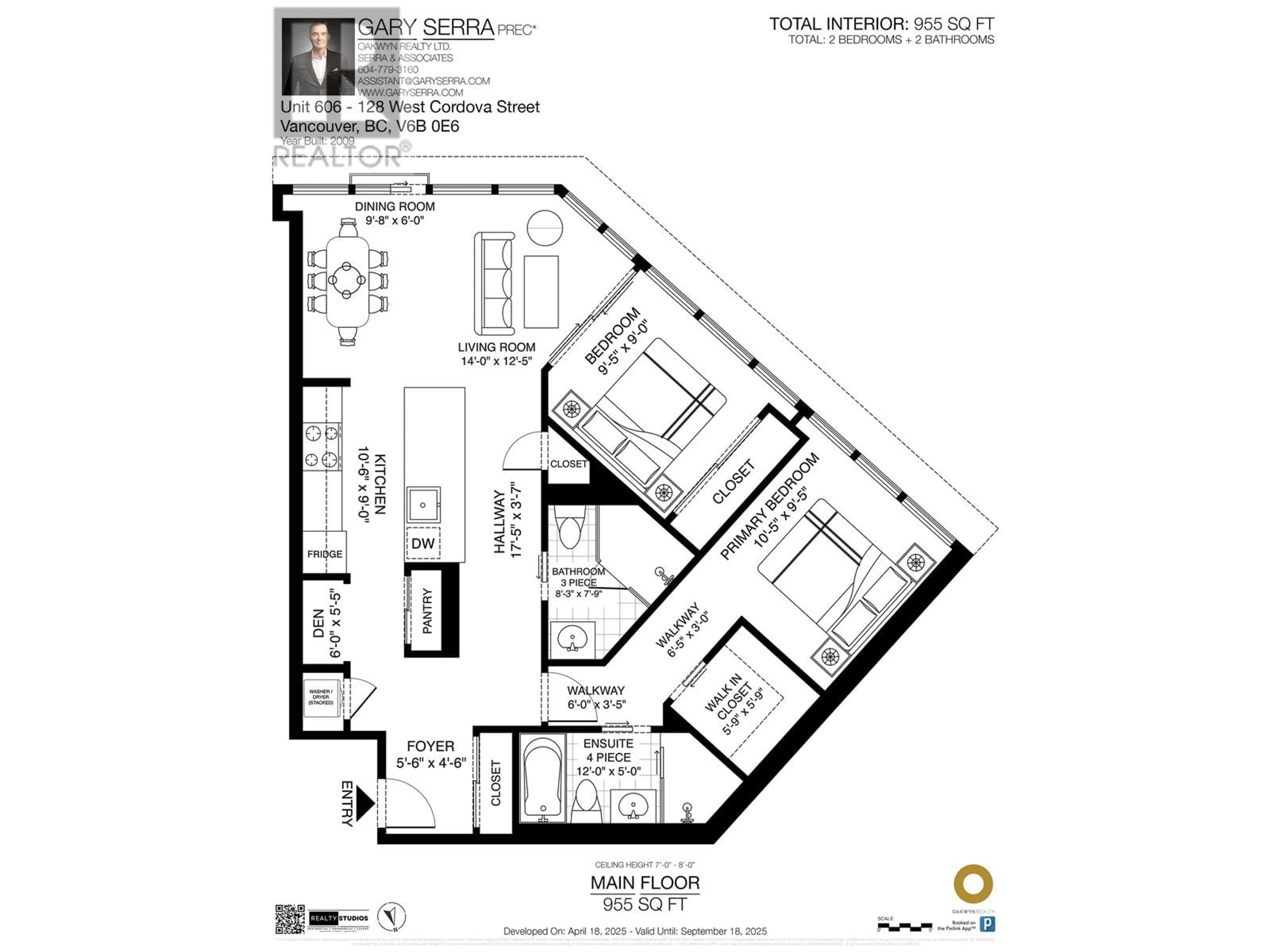 Floor plan for 606 - 128 CORDOVA STREET, Vancouver British Columbia V6B0E6