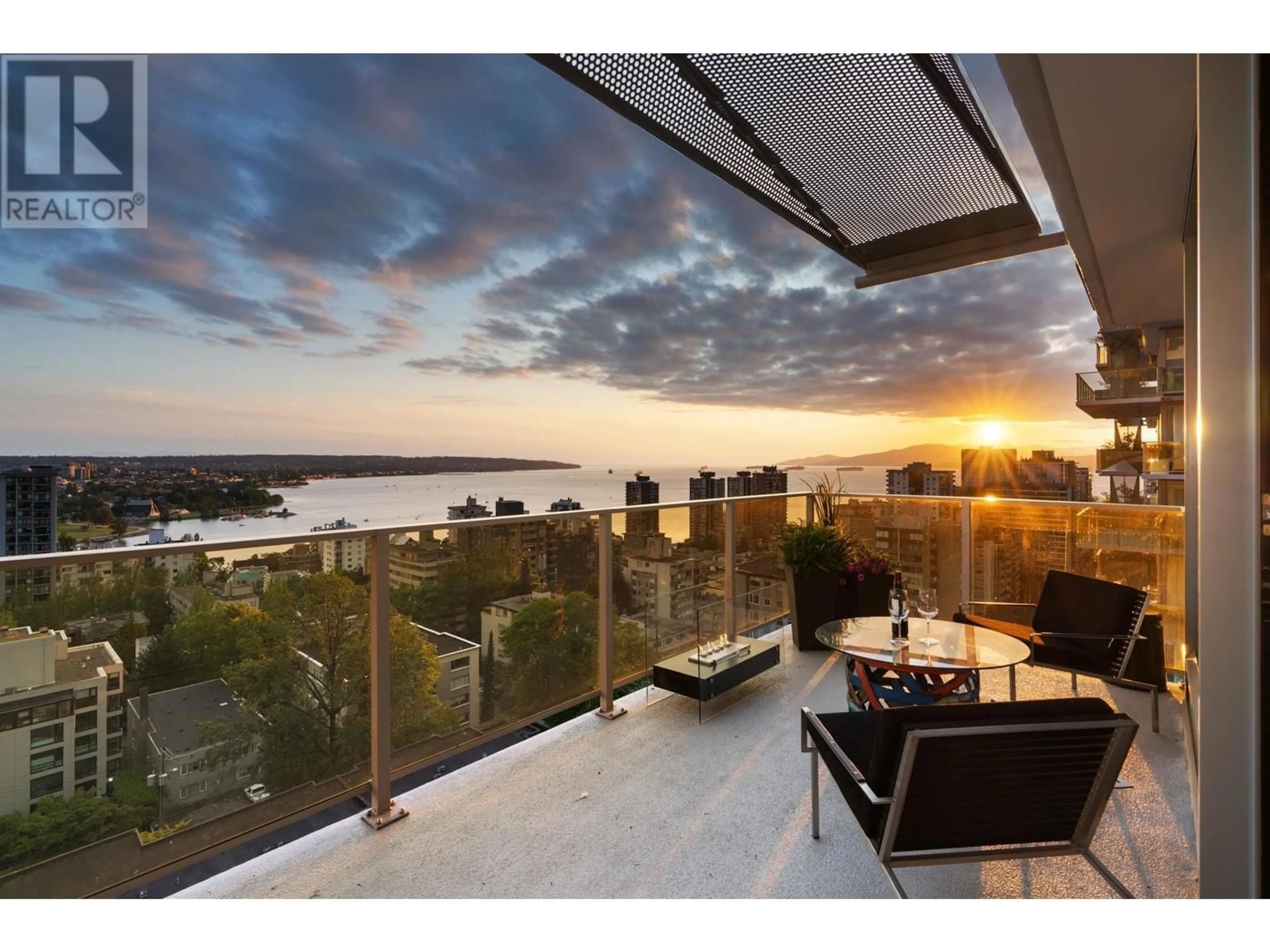 Patio, water/lake/river/ocean view for 1604 - 1365 DAVIE STREET, Vancouver British Columbia V6E1N5