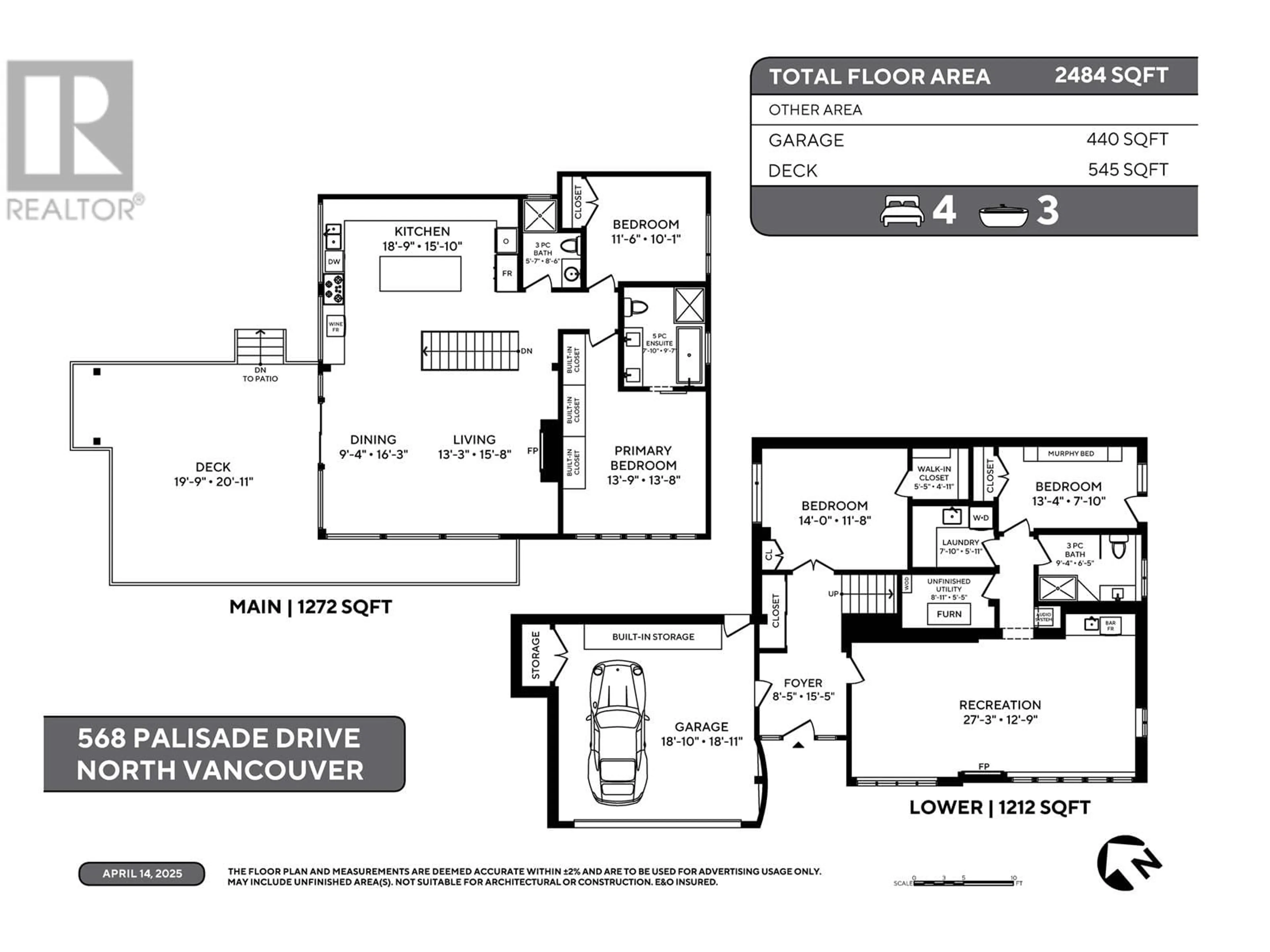 Floor plan for 568 PALISADE DRIVE, North Vancouver British Columbia V7R2J1