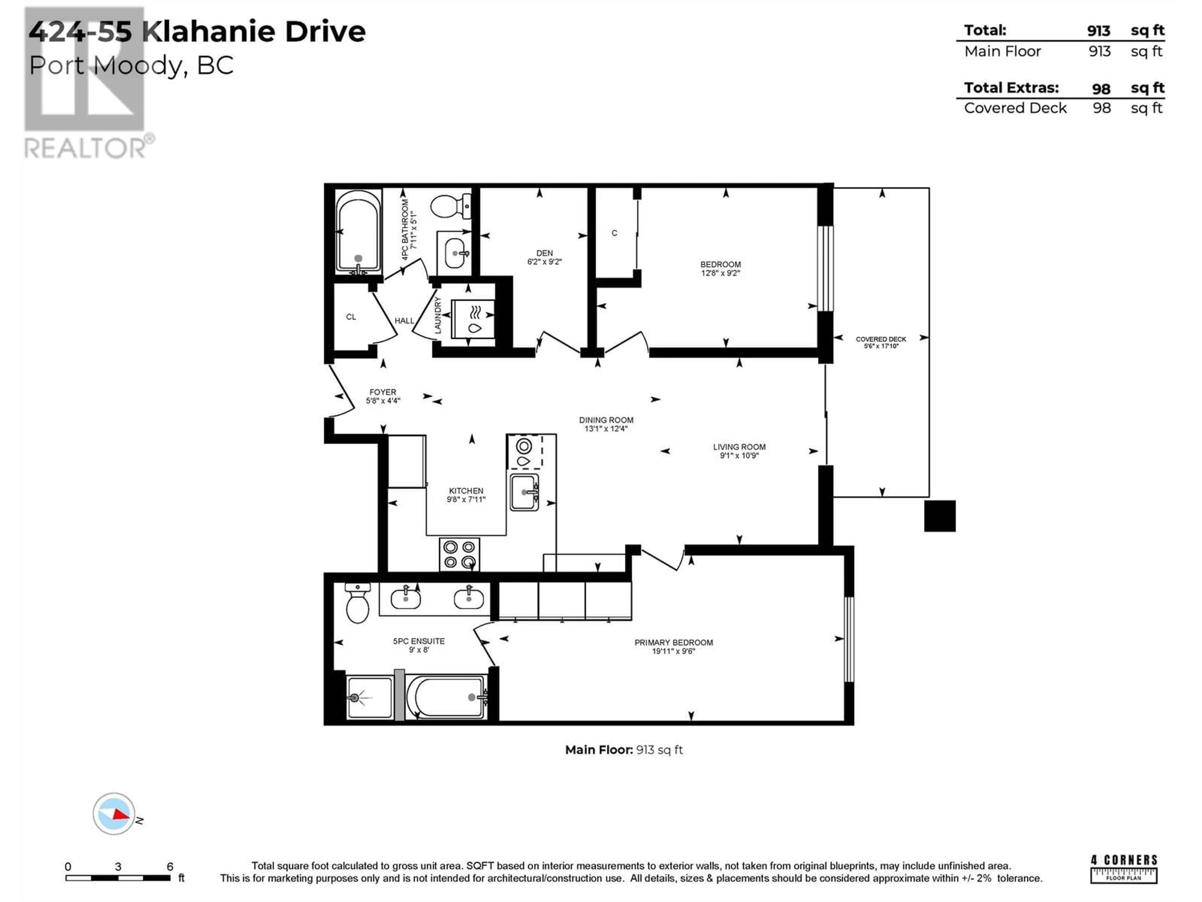Floor plan for 424 - 55 KLAHANIE DRIVE, Port Moody British Columbia V3H0M9
