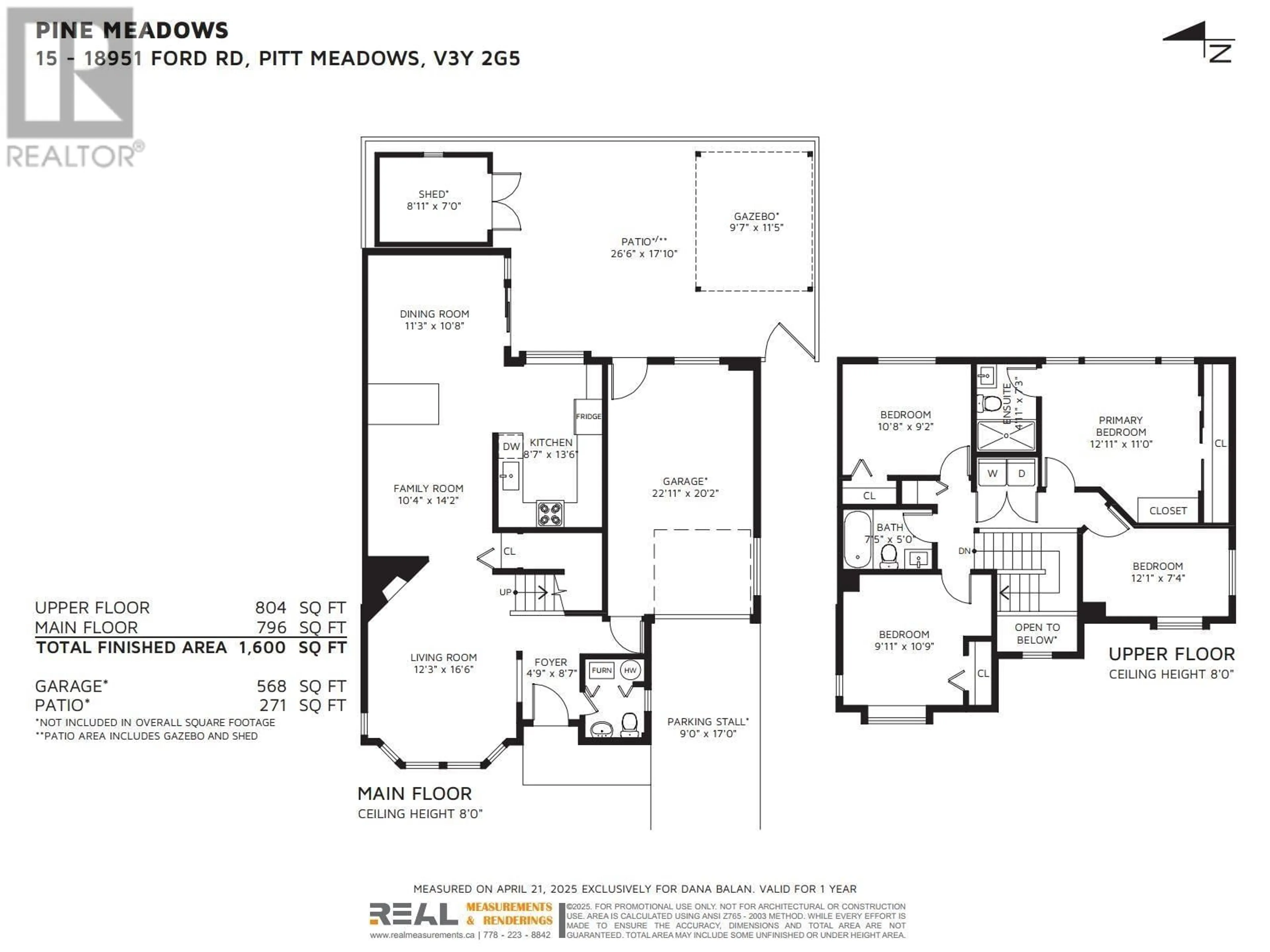 Floor plan for 15 - 18951 FORD ROAD, Pitt Meadows British Columbia V3Y2G5