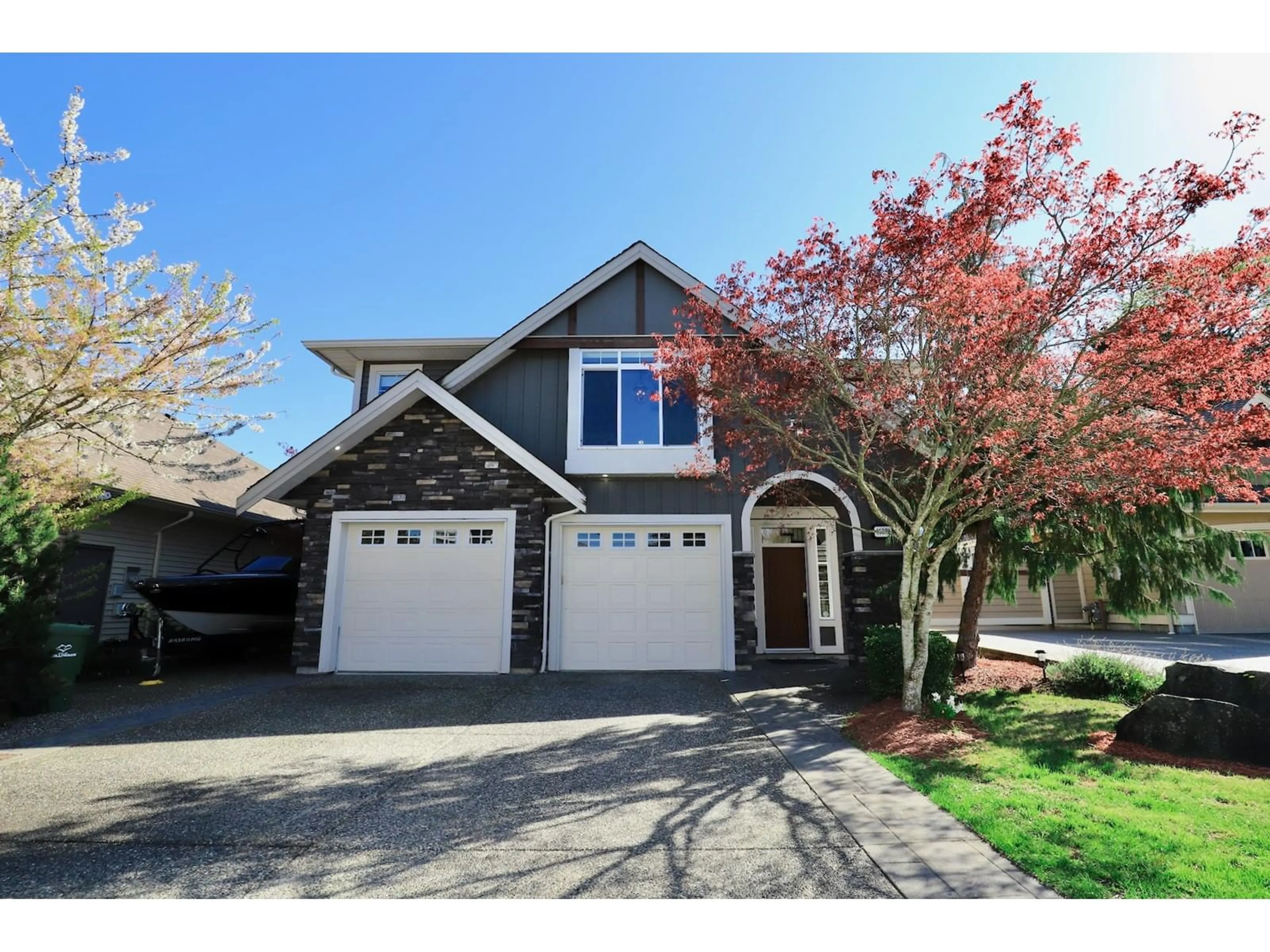 Home with vinyl exterior material, street for 45398 MAGDALENA PLACE, Cultus Lake British Columbia V2R0K7