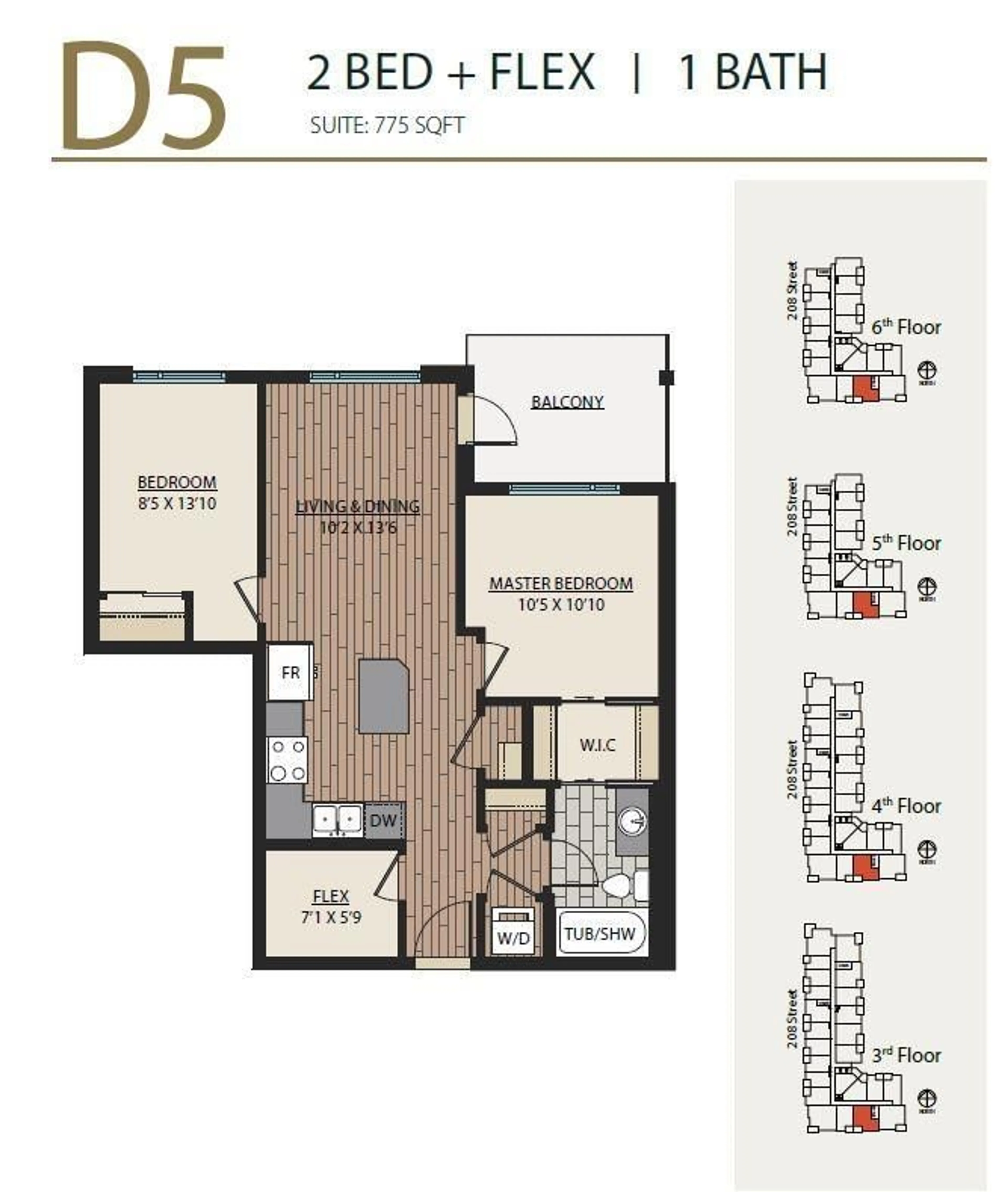 Floor plan for A516 - 8233 208B, Langley British Columbia V2Y0V0