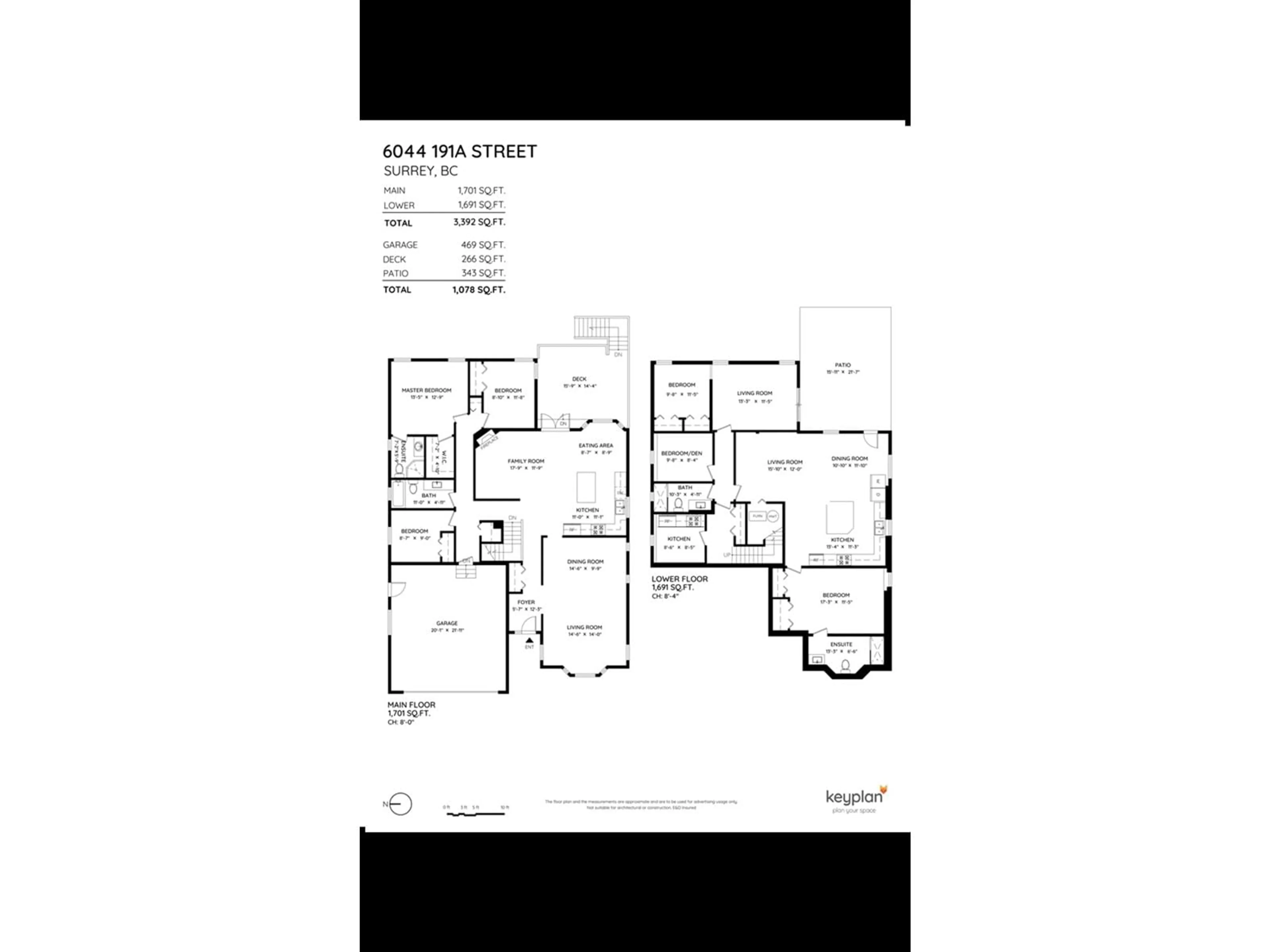 Floor plan for 6044 191A, Surrey British Columbia V3S8A1