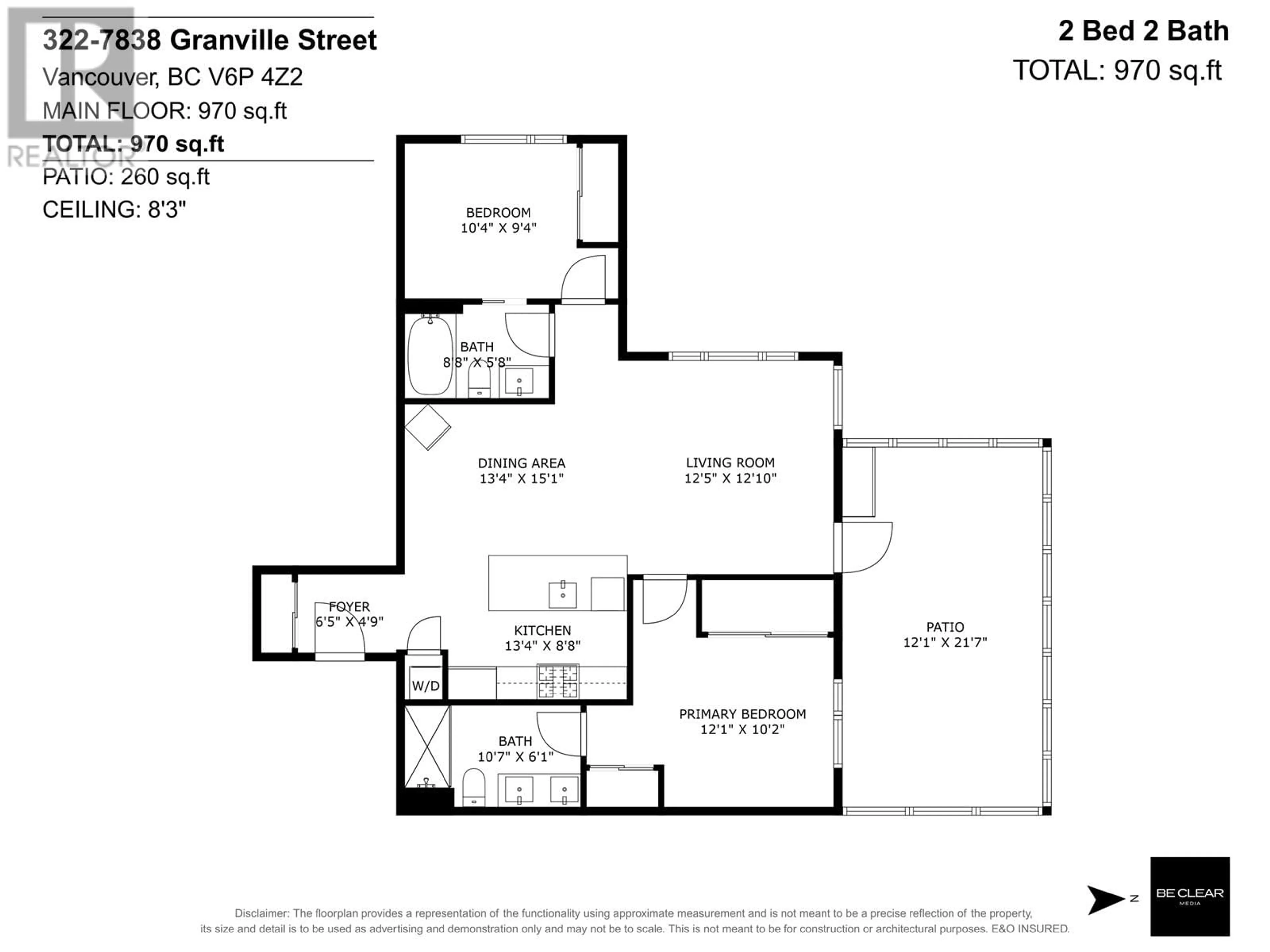 Floor plan for 322 - 7828 GRANVILLE STREET, Vancouver British Columbia V6P4Z2