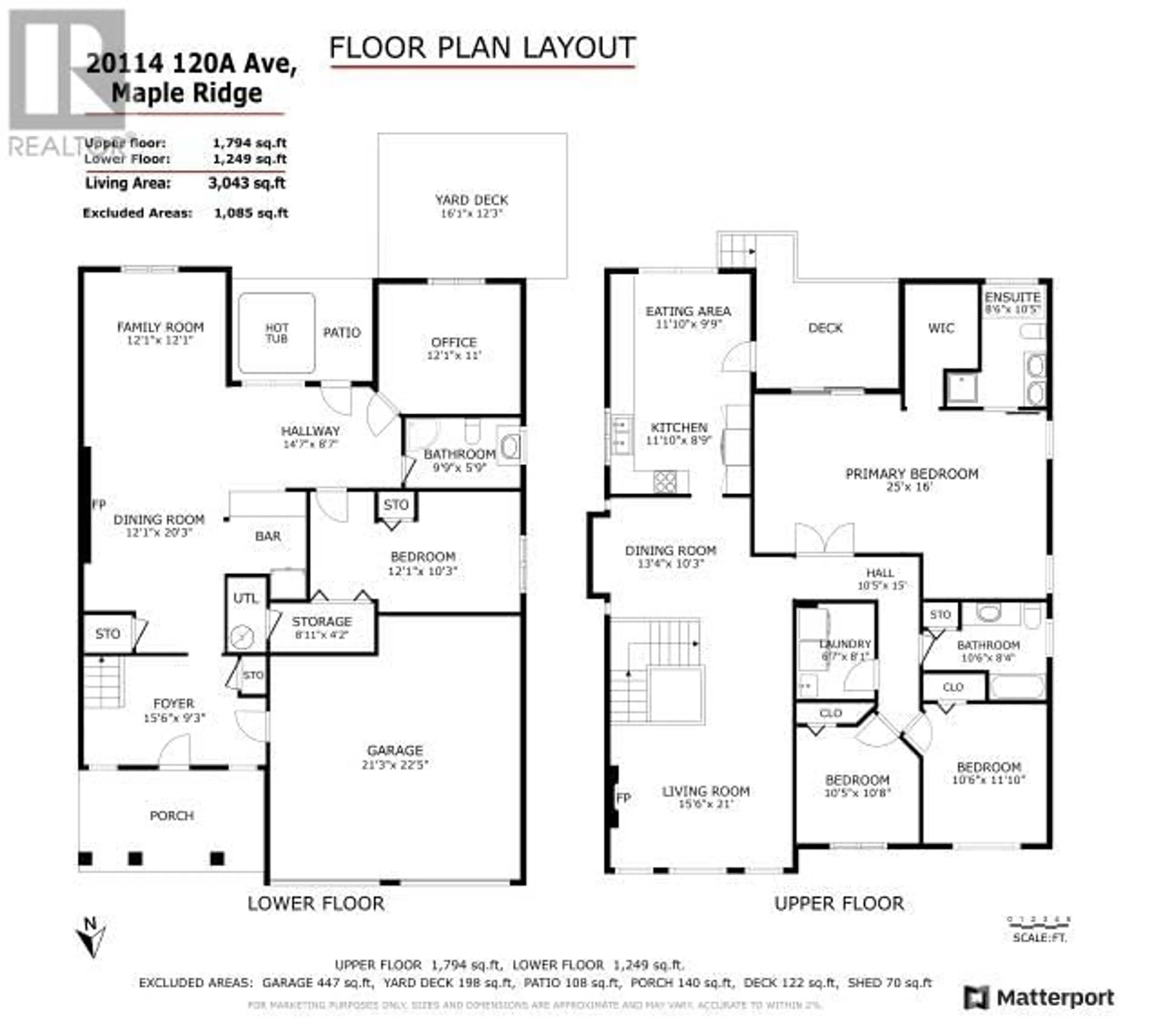 Floor plan for 20114 120A AVENUE, Maple Ridge British Columbia V2X3M3