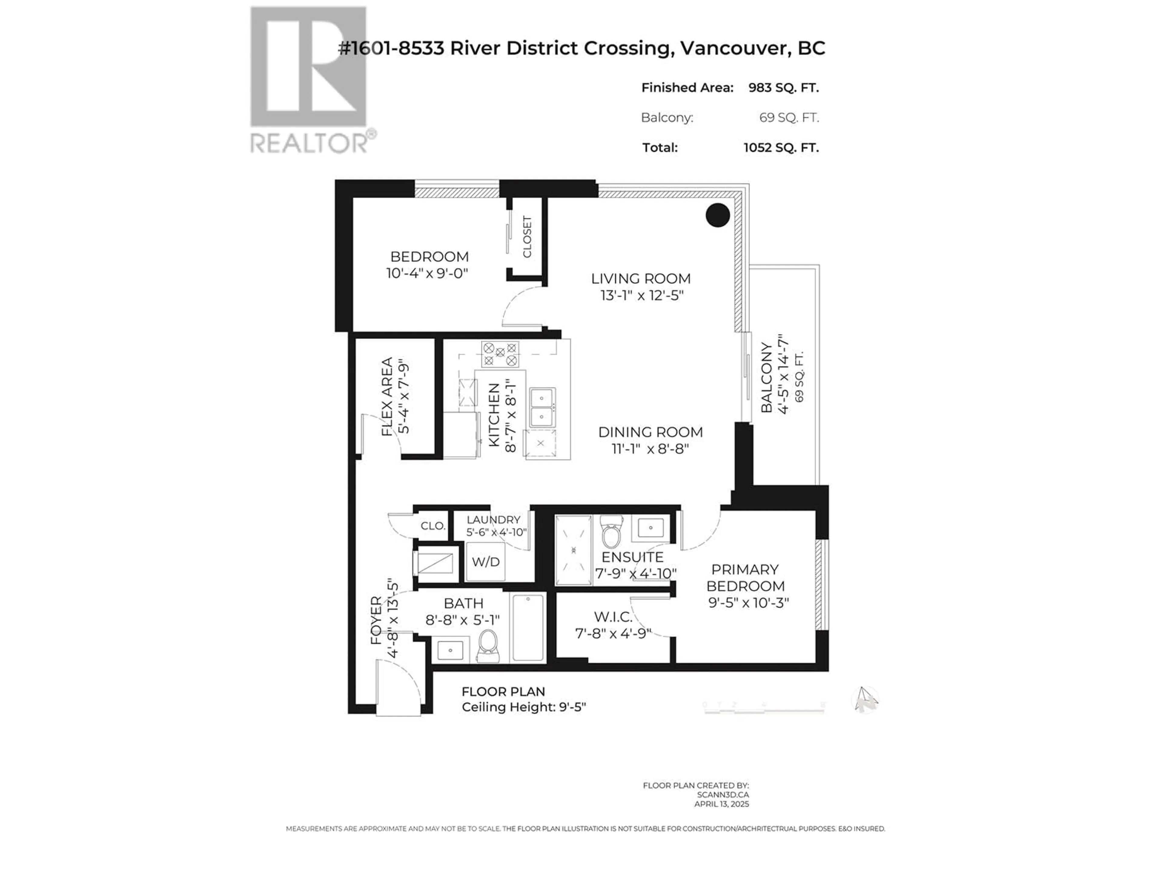 Floor plan for 1601 - 8533 RIVER DISTRICT, Vancouver British Columbia V5S0H2