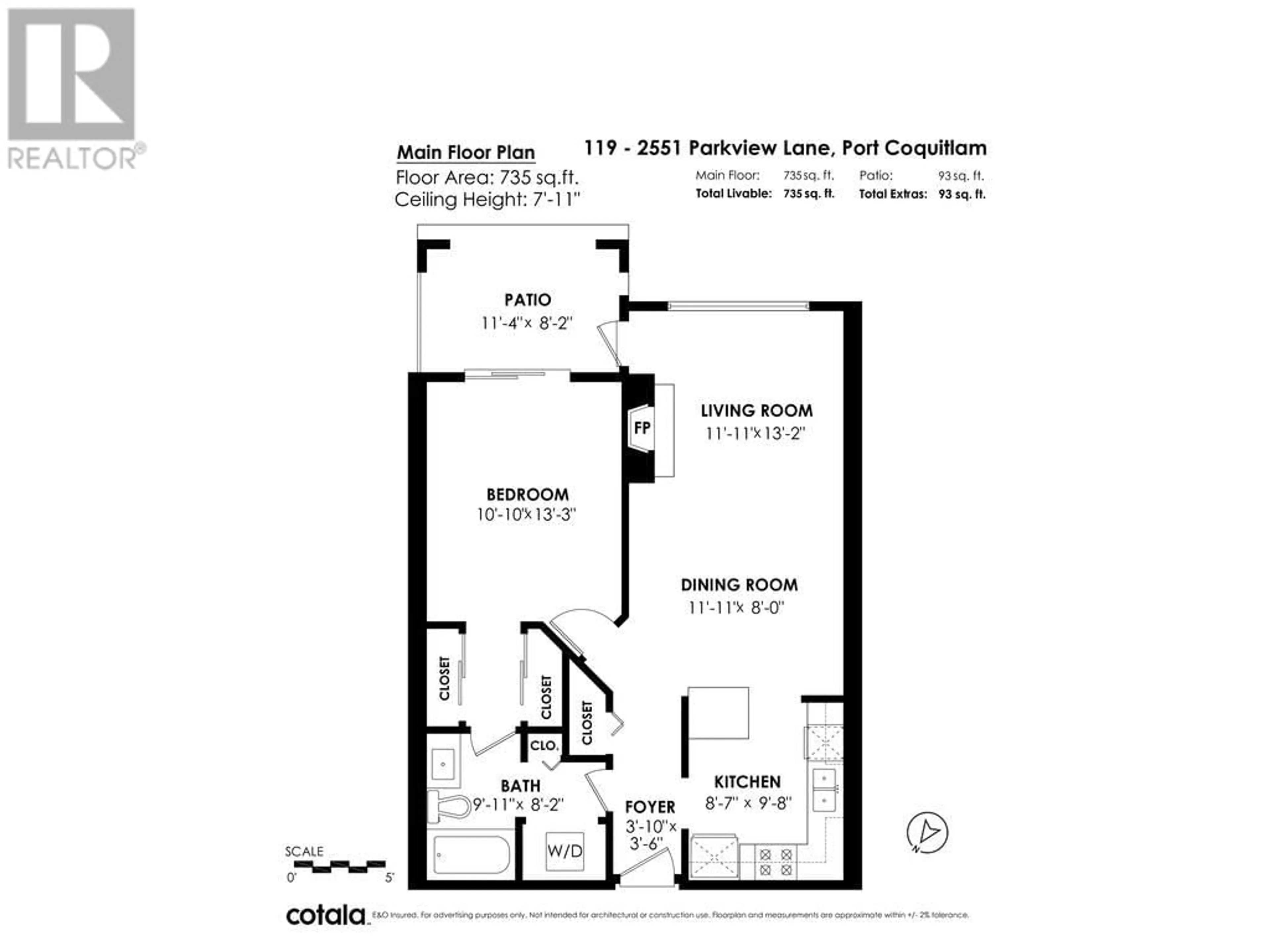 Floor plan for 119 - 2551 PARKVIEW LANE, Port Coquitlam British Columbia V3C6J8