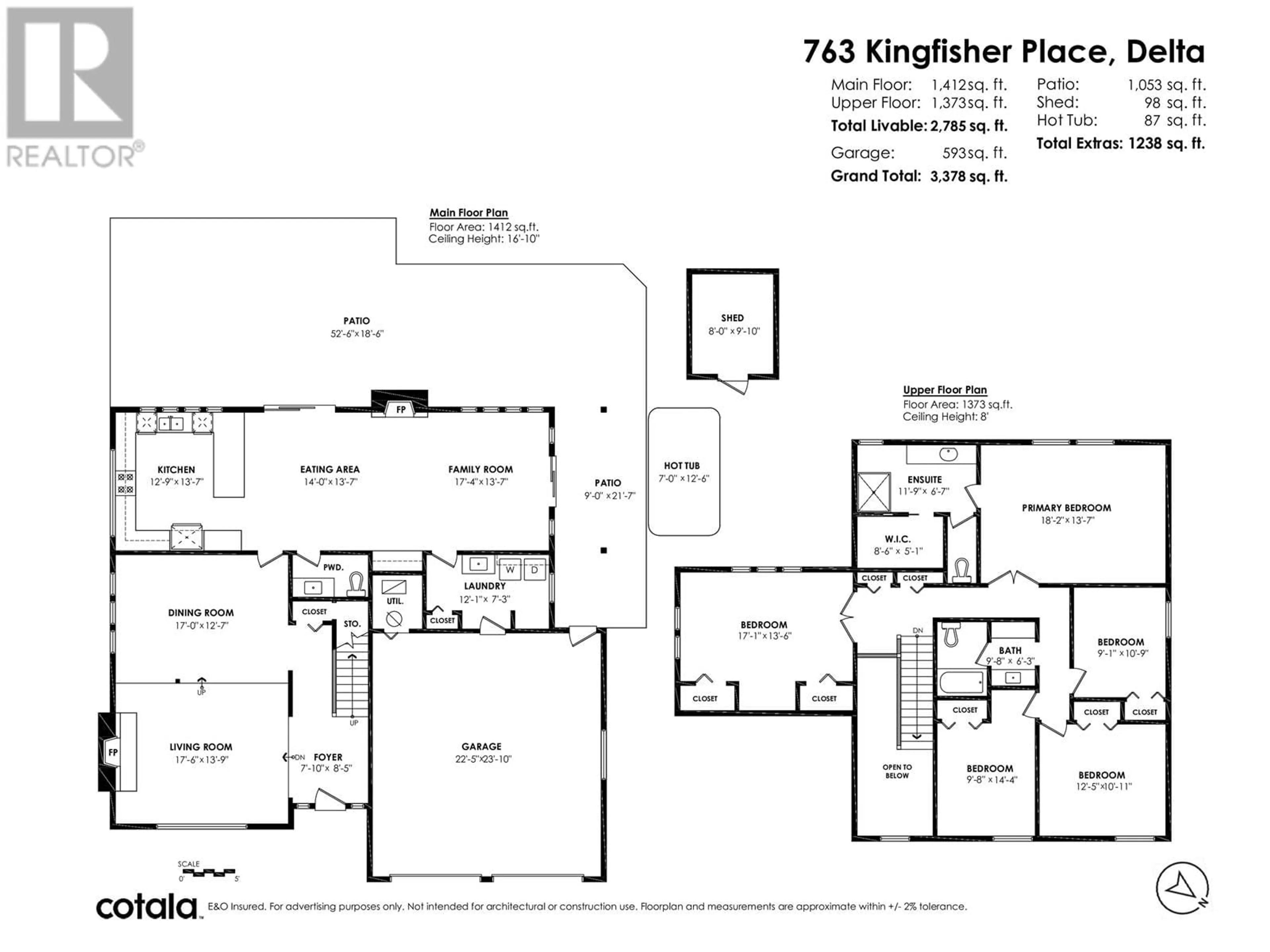 Floor plan for 763 KINGFISHER PLACE, Delta British Columbia V4L2J3