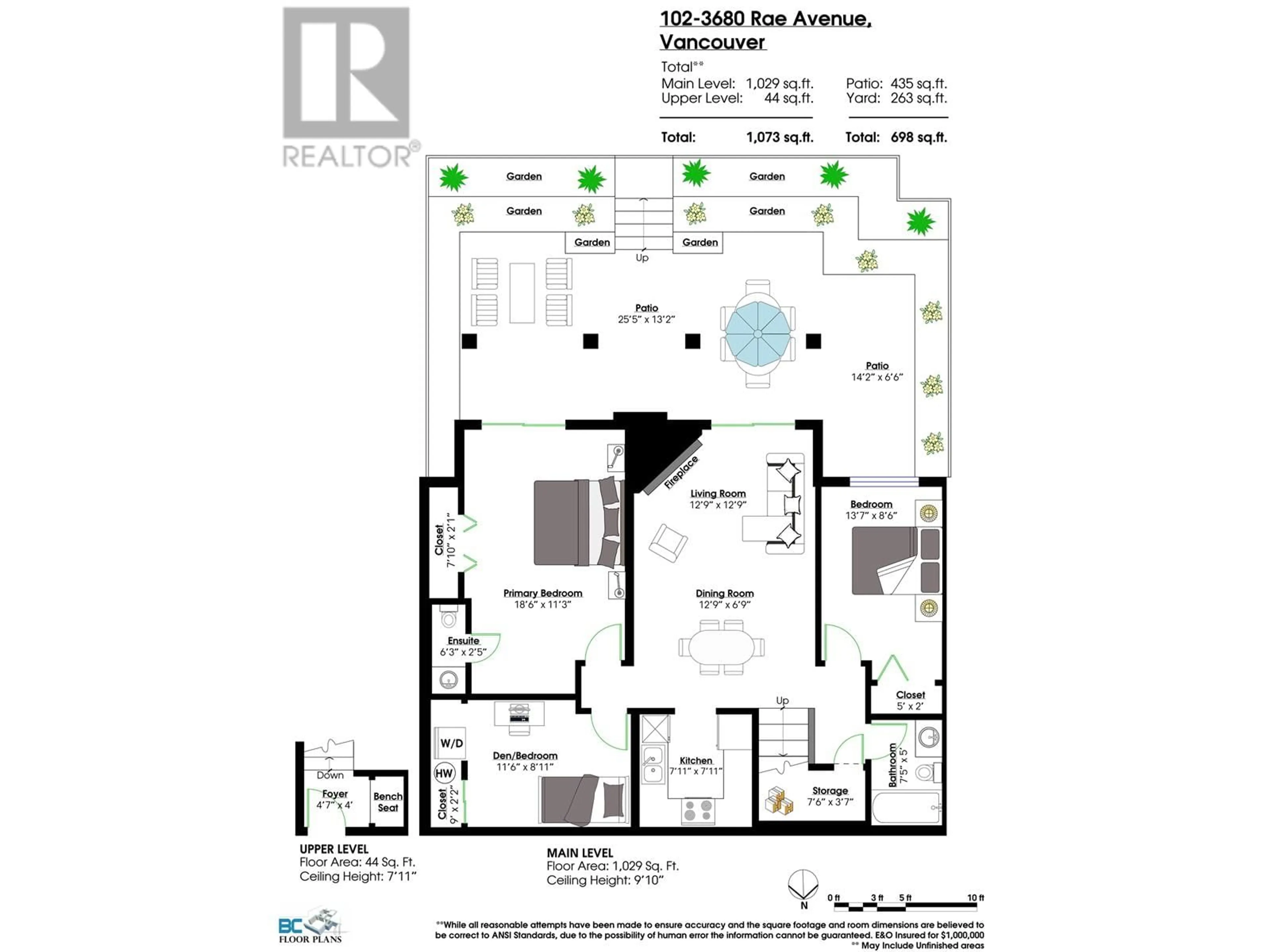 Floor plan for 102 - 3680 RAE AVENUE, Vancouver British Columbia V5R2P5