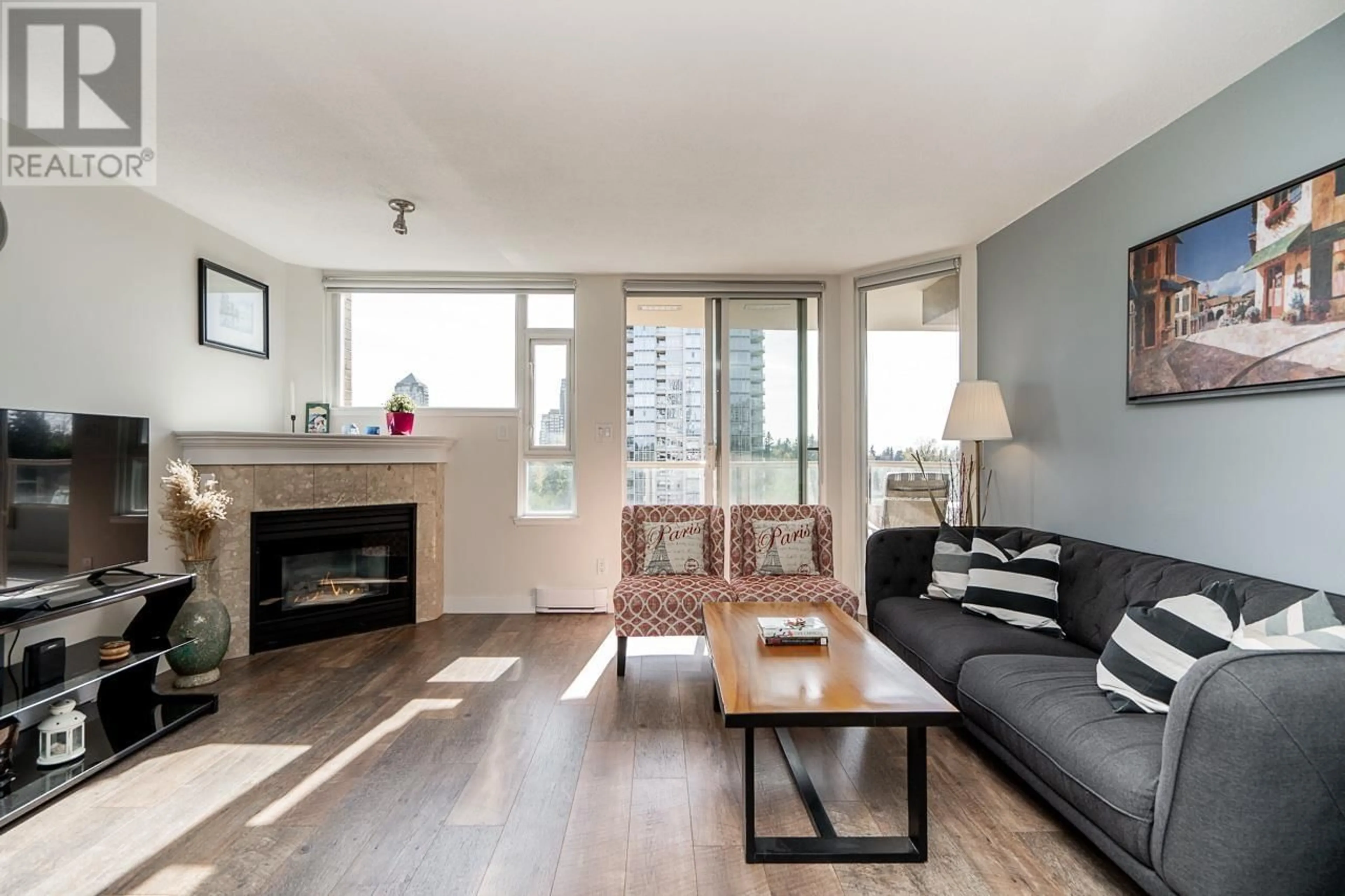 Living room with furniture, wood/laminate floor for 902 - 7108 EDMONDS STREET, Burnaby British Columbia V3N4X9