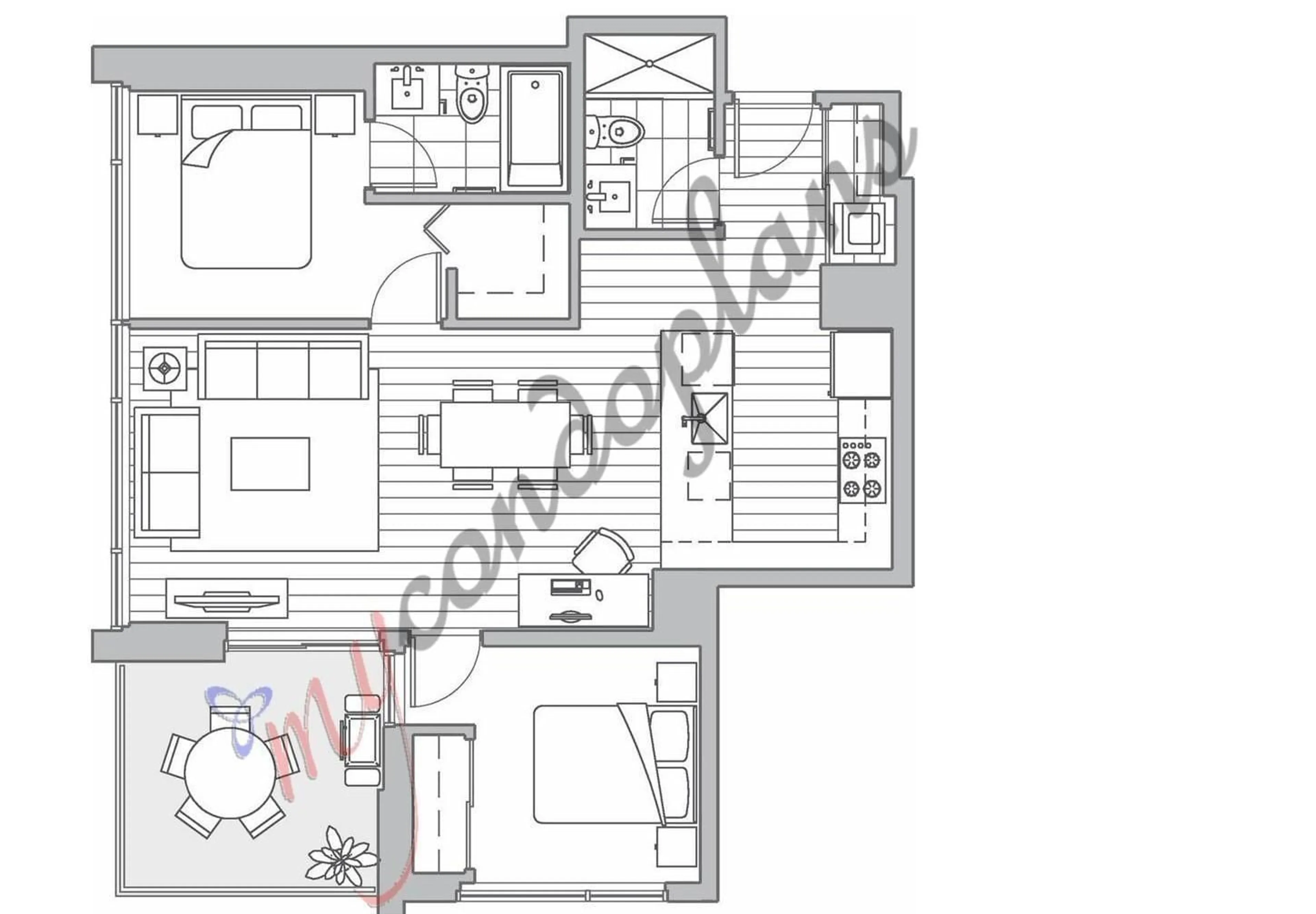 Floor plan for 3106 - 13696 100, Surrey British Columbia V3T0L5