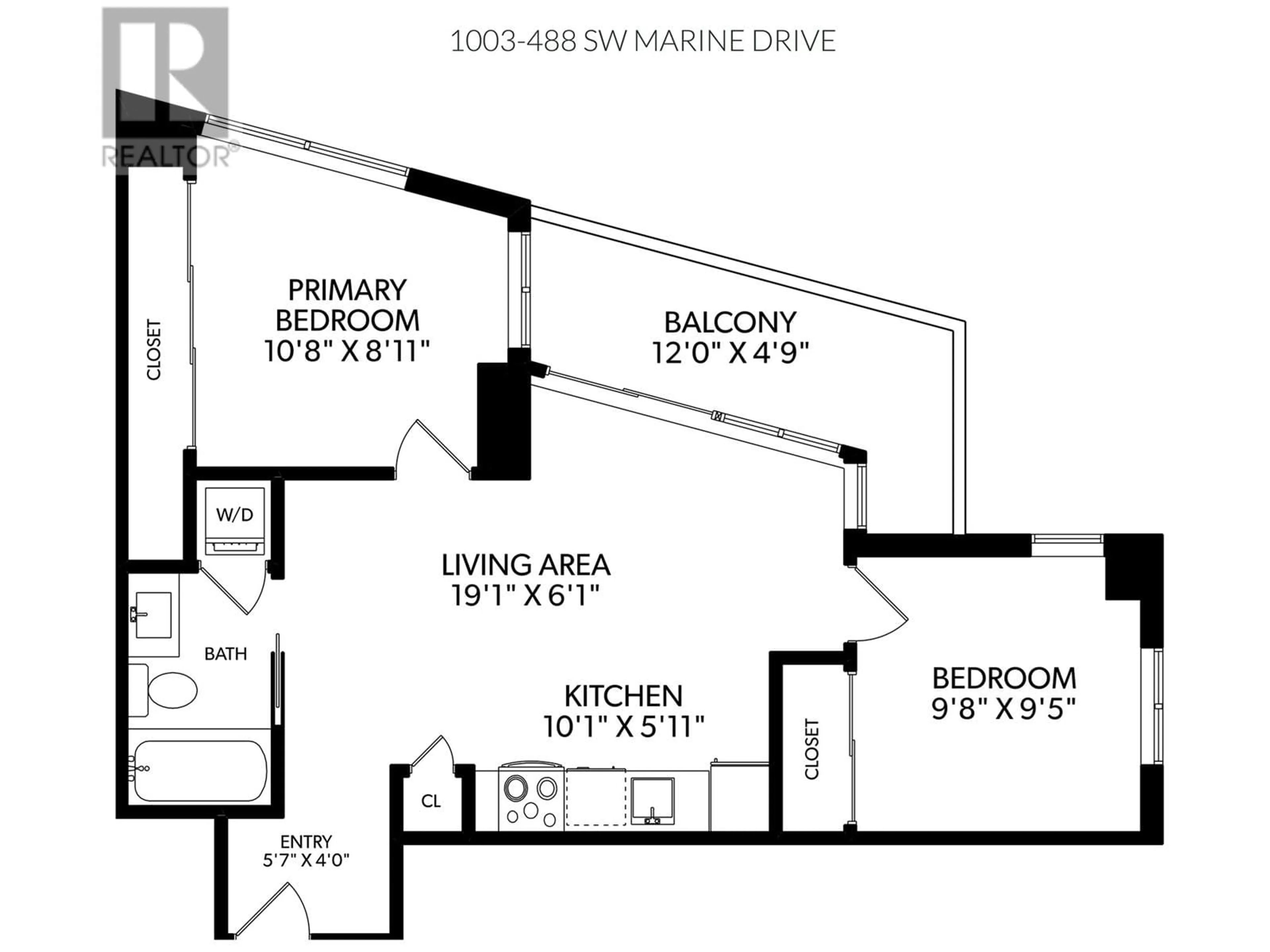 Floor plan for 1003 - 488 MARINE DRIVE, Vancouver British Columbia V5X0C6