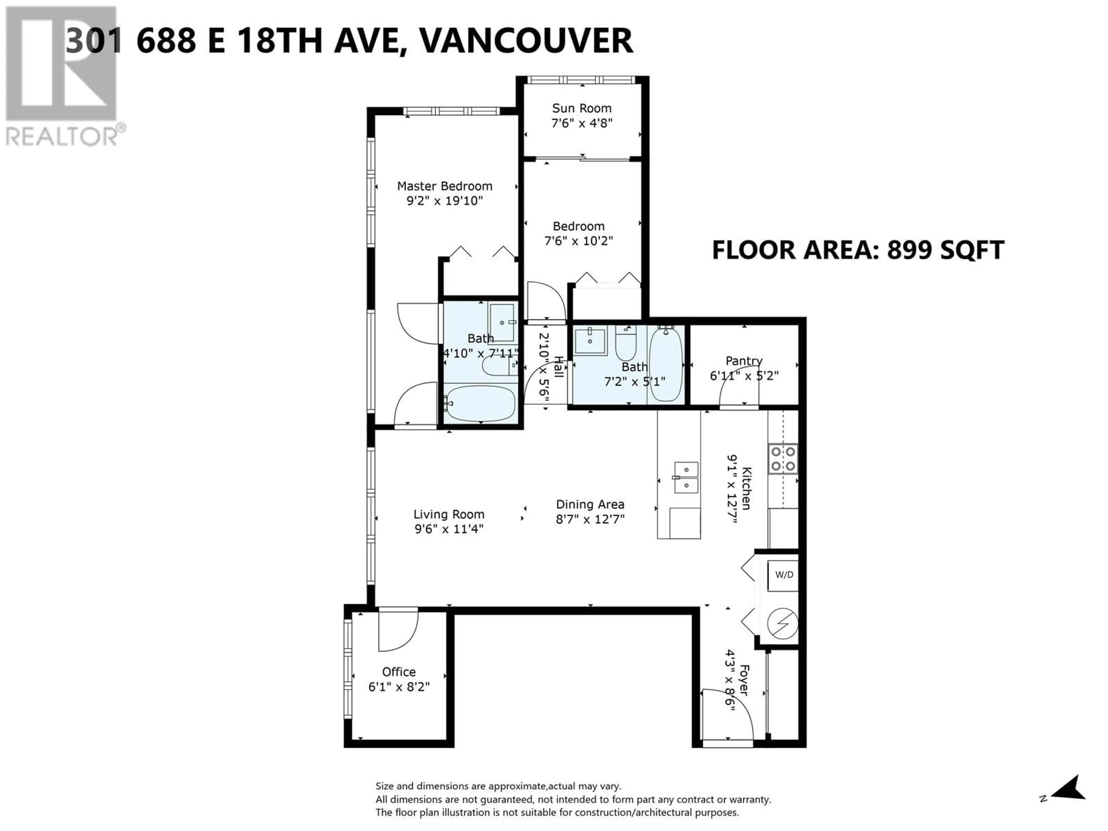 Floor plan for 301 - 688 18TH AVENUE, Vancouver British Columbia V5V1G4