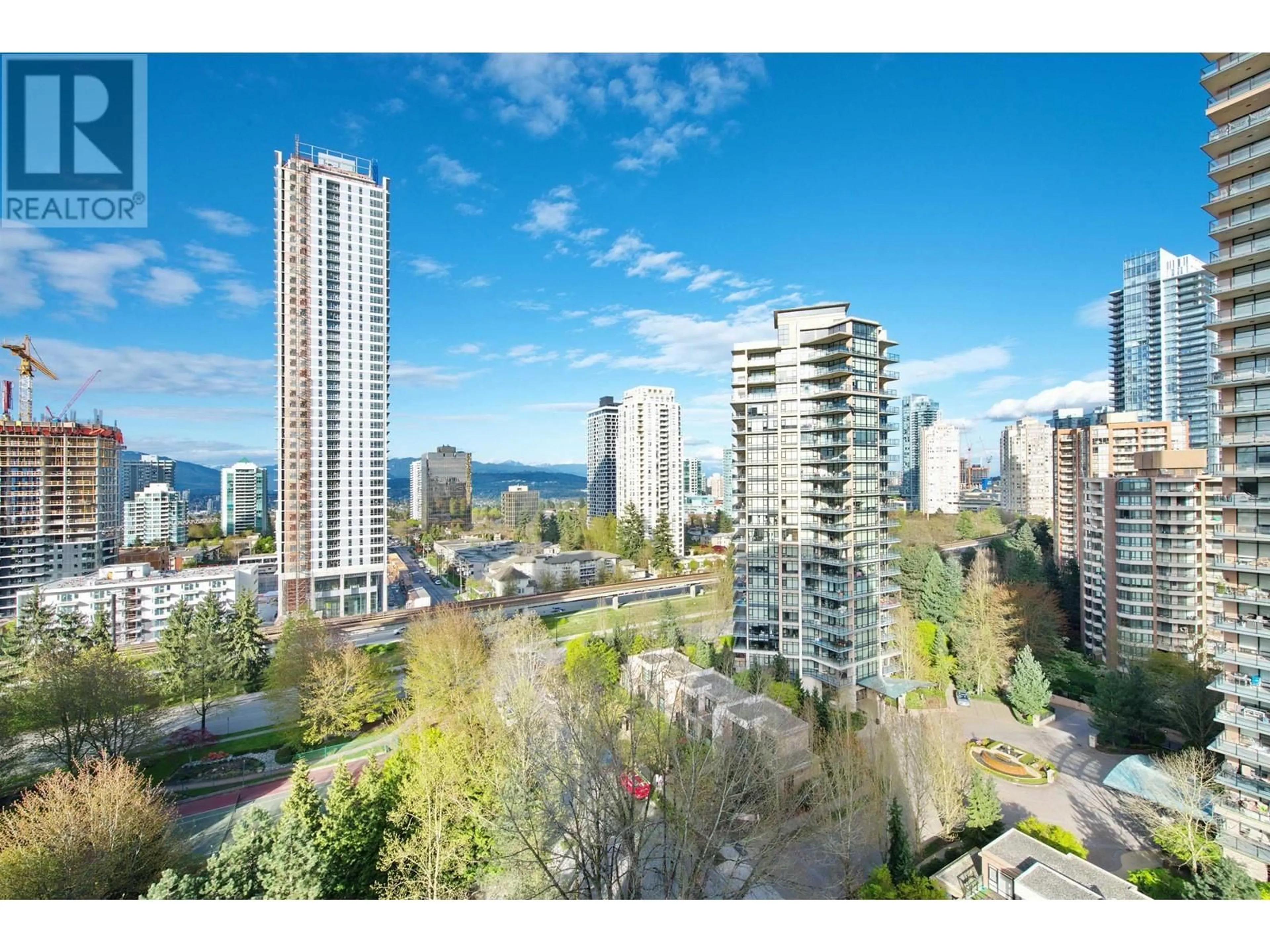 A pic from outside/outdoor area/front of a property/back of a property/a pic from drone, city buildings view from balcony for 1701 - 6188 PATTERSON AVENUE, Burnaby British Columbia V5H2N1