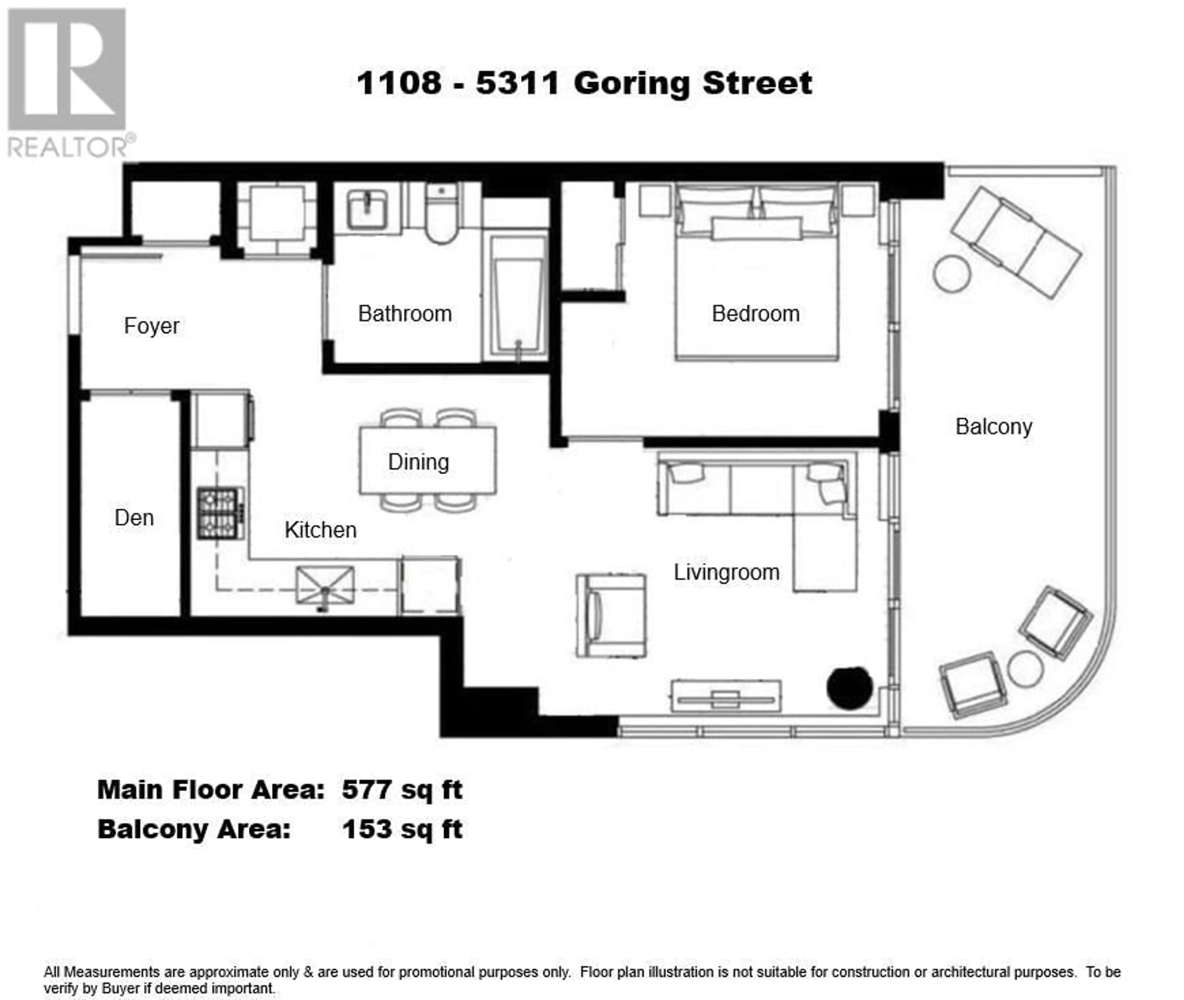 Floor plan for 1108 - 5311 GORING STREET, Burnaby British Columbia V5B0B5