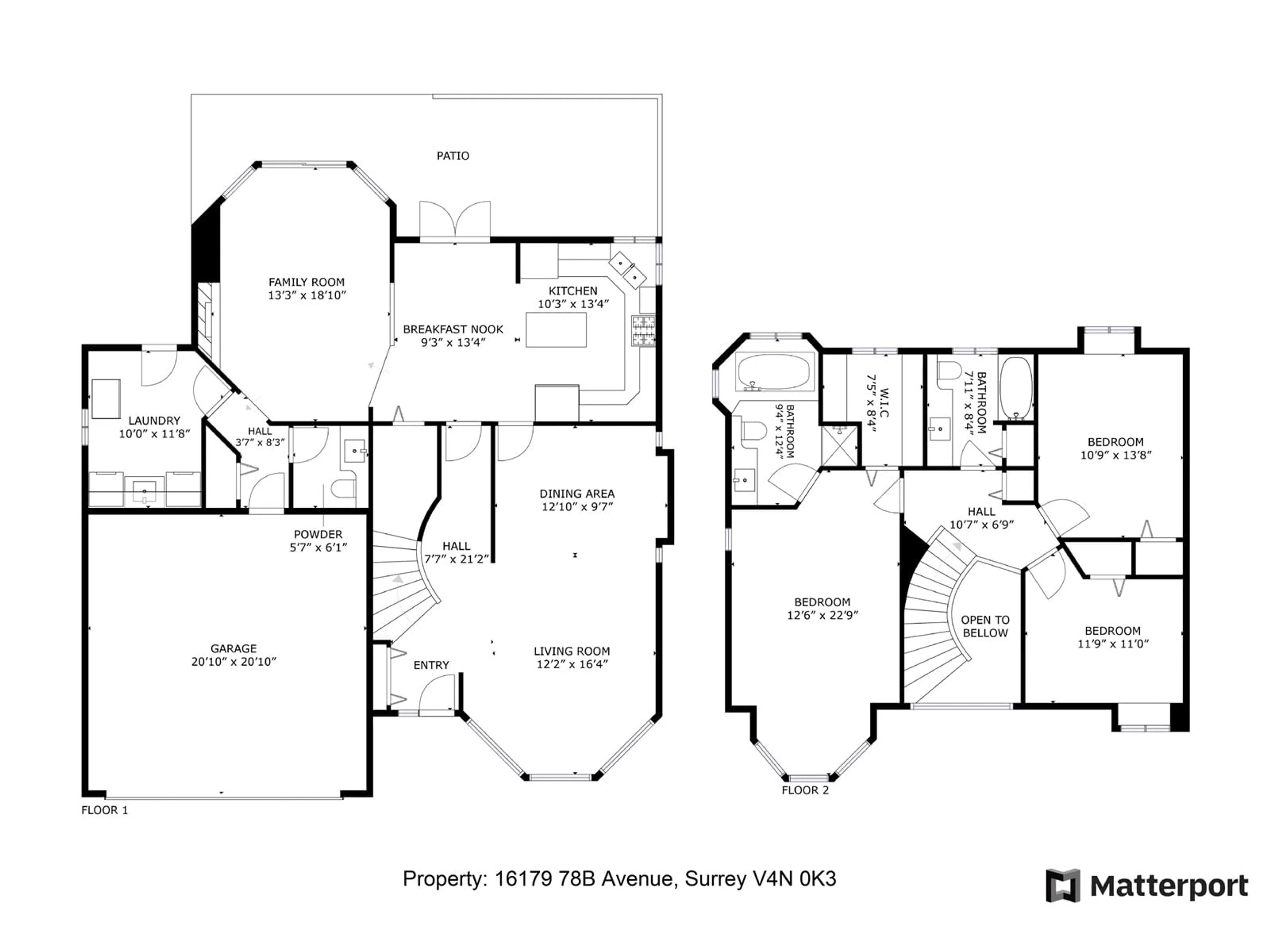 Floor plan for 16179 78B, Surrey British Columbia V4N0K3