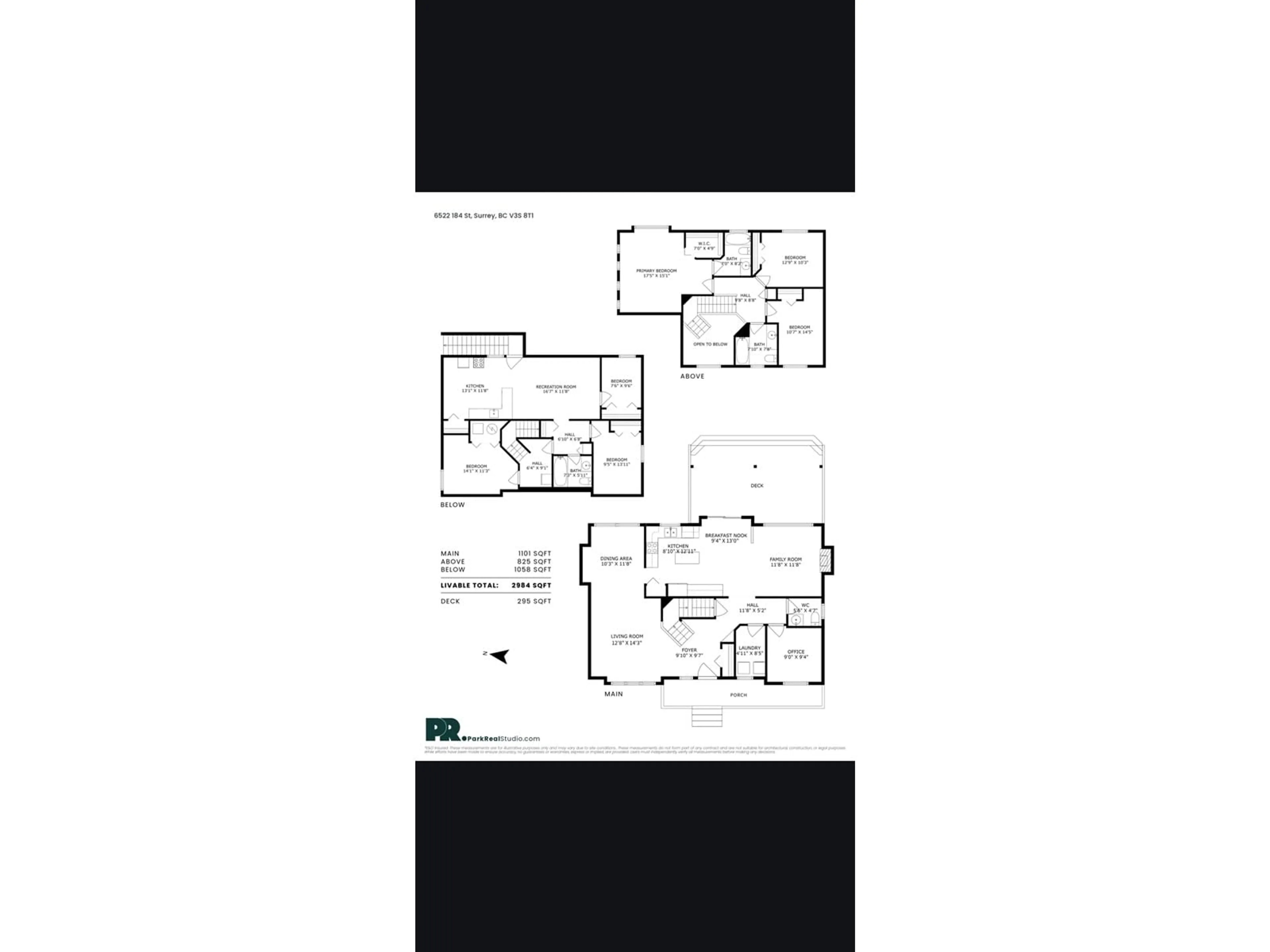 Floor plan for 6522 184, Surrey British Columbia V3S8T1