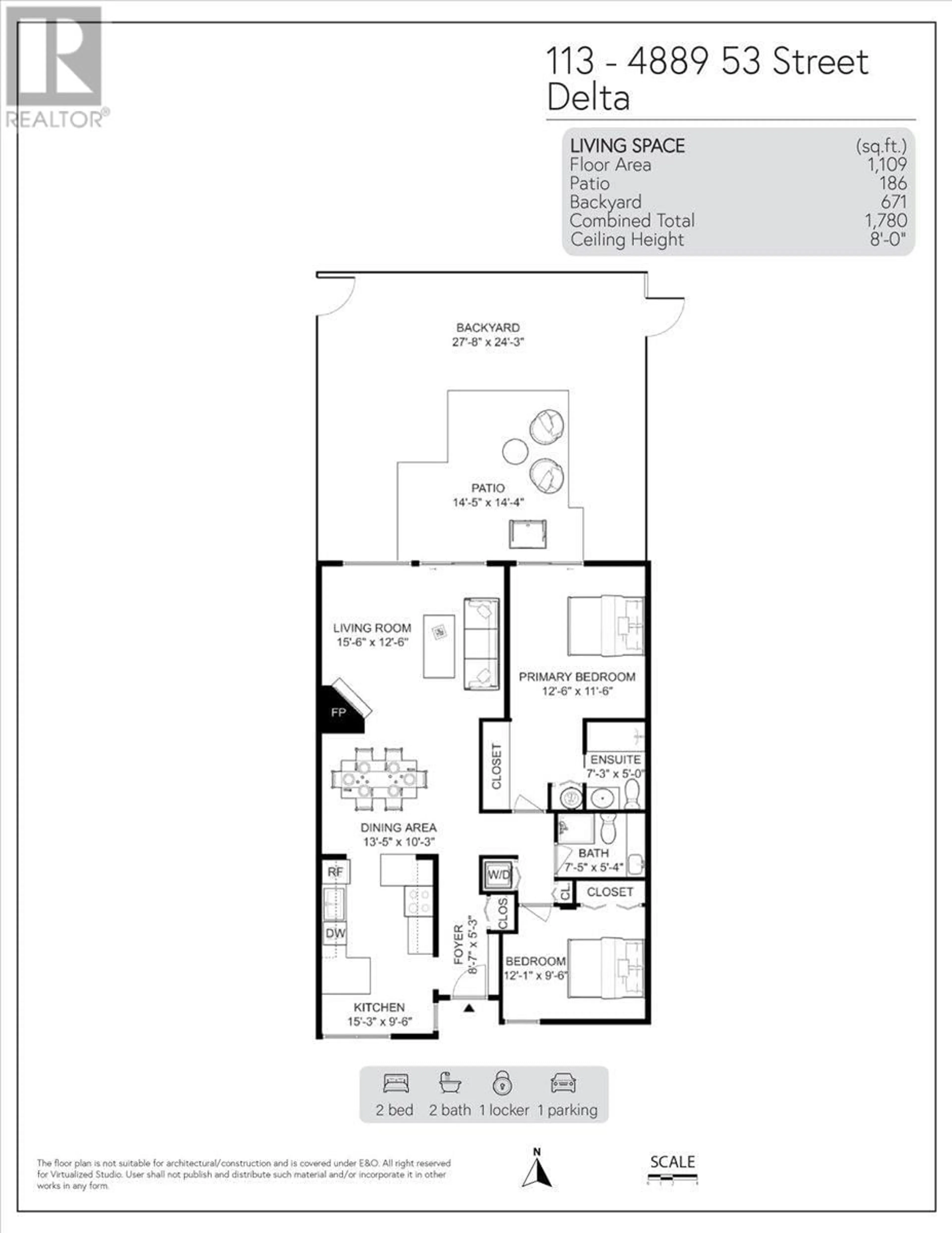 Floor plan for 113 - 4889 53 STREET, Delta British Columbia V4K2Z3