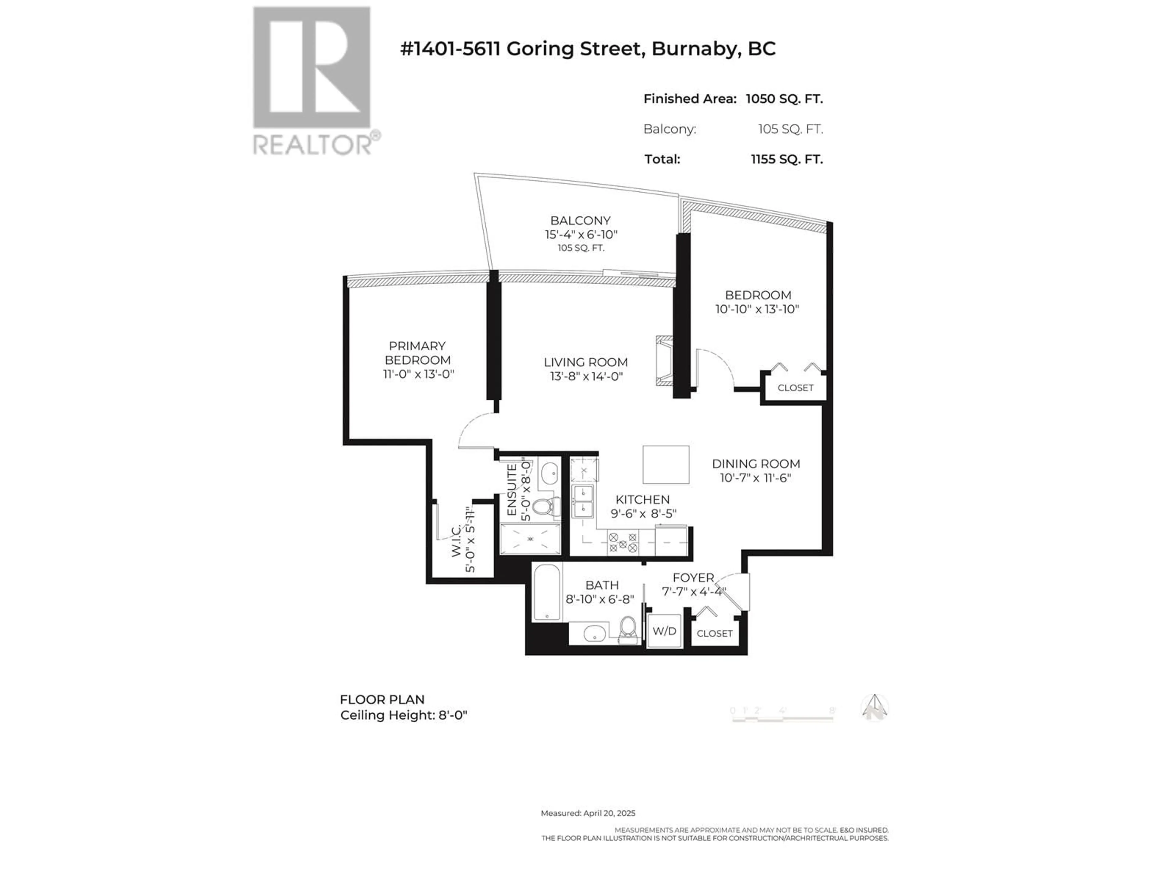 Floor plan for 1401 - 5611 GORING STREET, Burnaby British Columbia V5B0A3