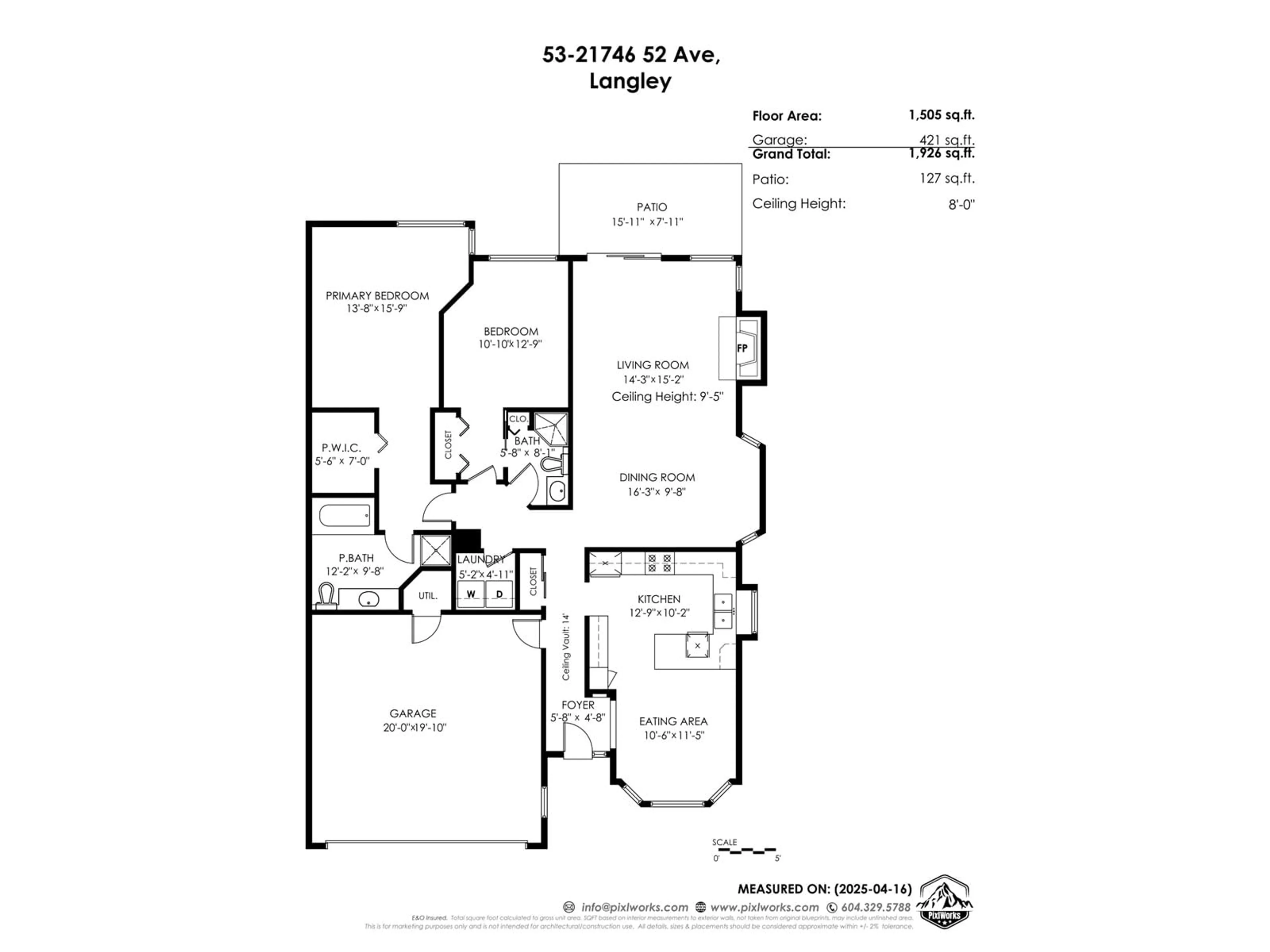 Floor plan for 53 - 21746 52, Langley British Columbia V2Y1L4