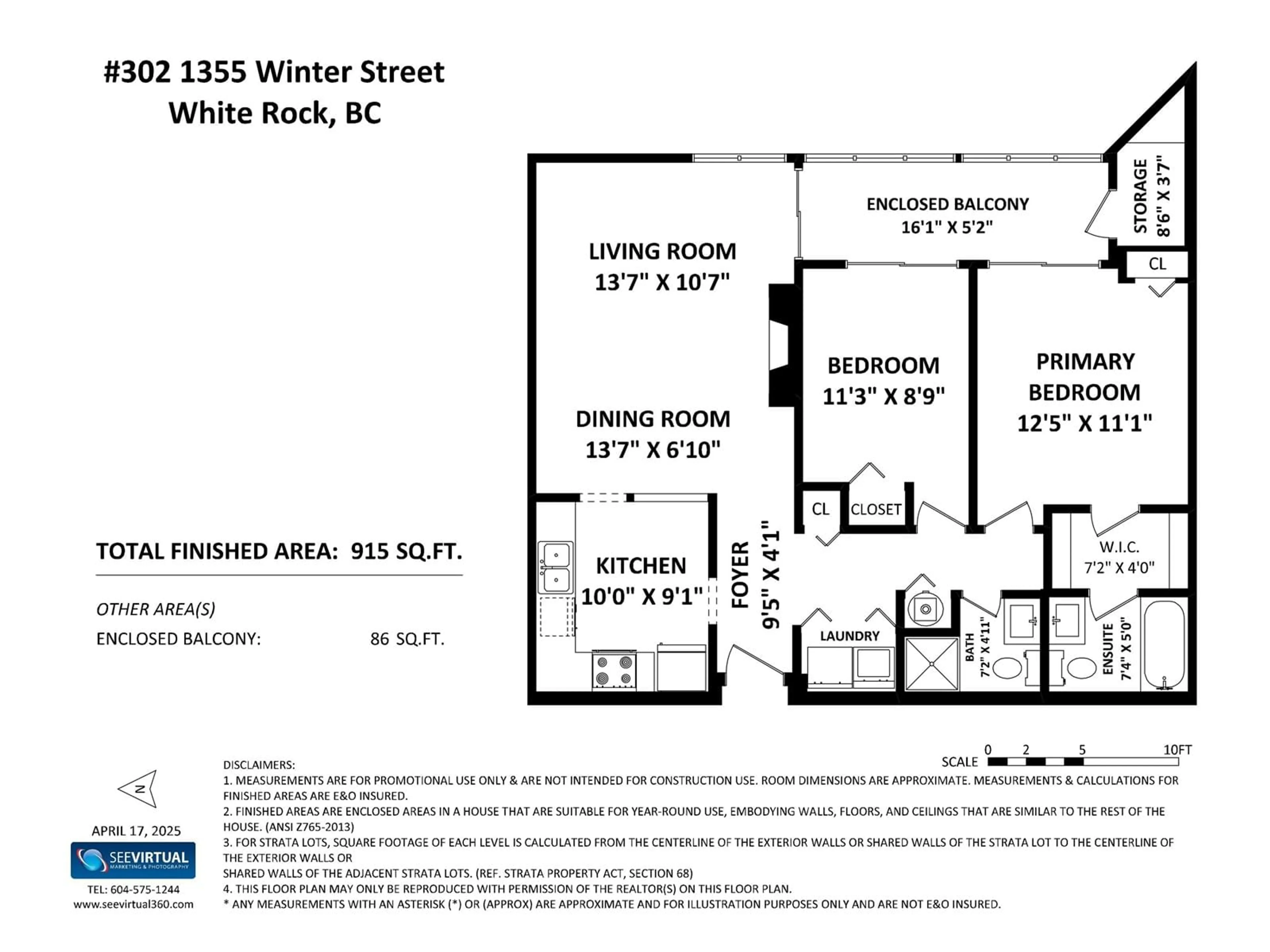 Floor plan for 302 - 1355 WINTER, White Rock British Columbia V4B3Y2