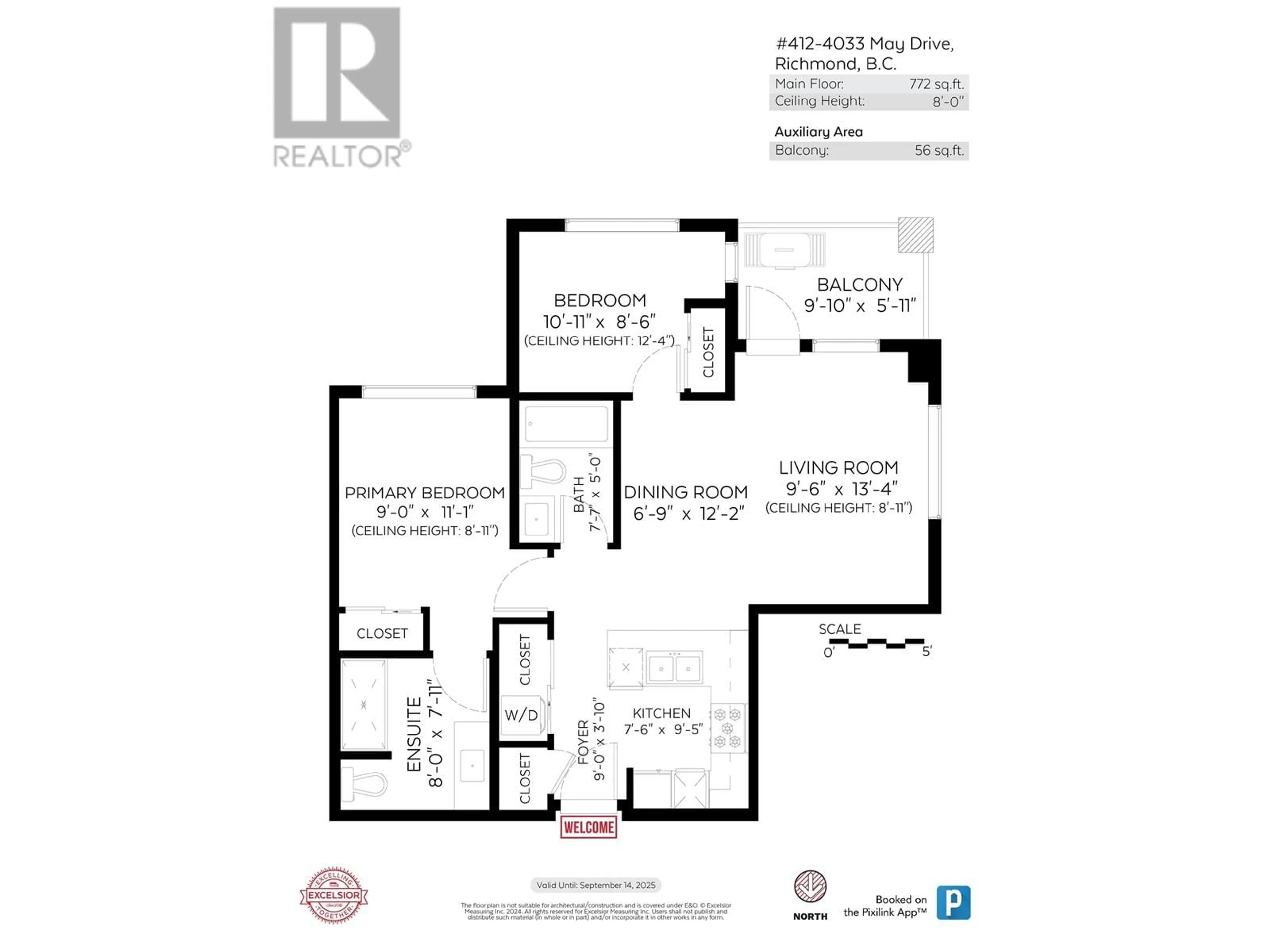 Floor plan for 412 - 4033 MAY DRIVE, Richmond British Columbia V6X0T3