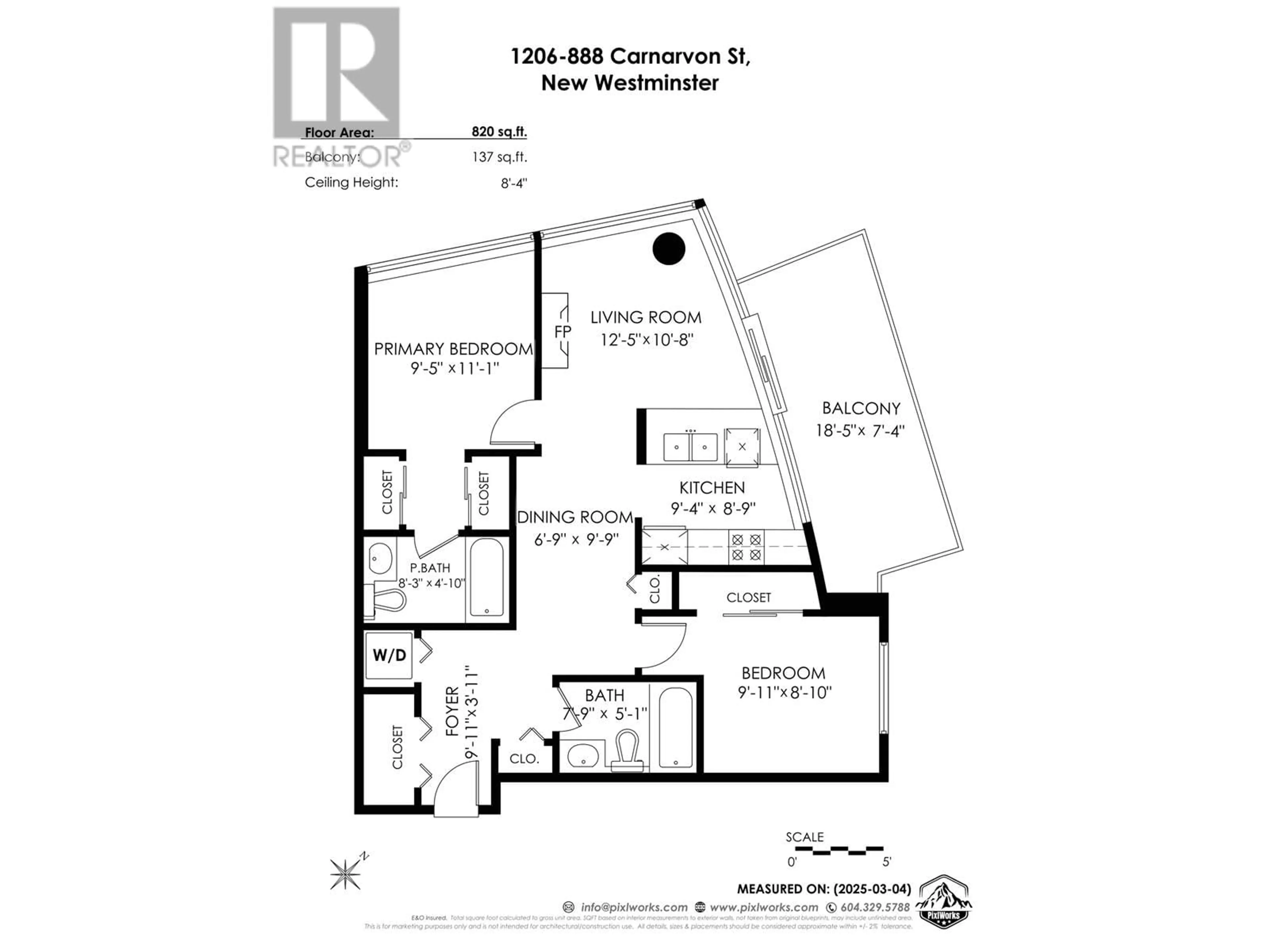 Floor plan for 1206 - 888 CARNARVON STREET, New Westminster British Columbia V3M0C6