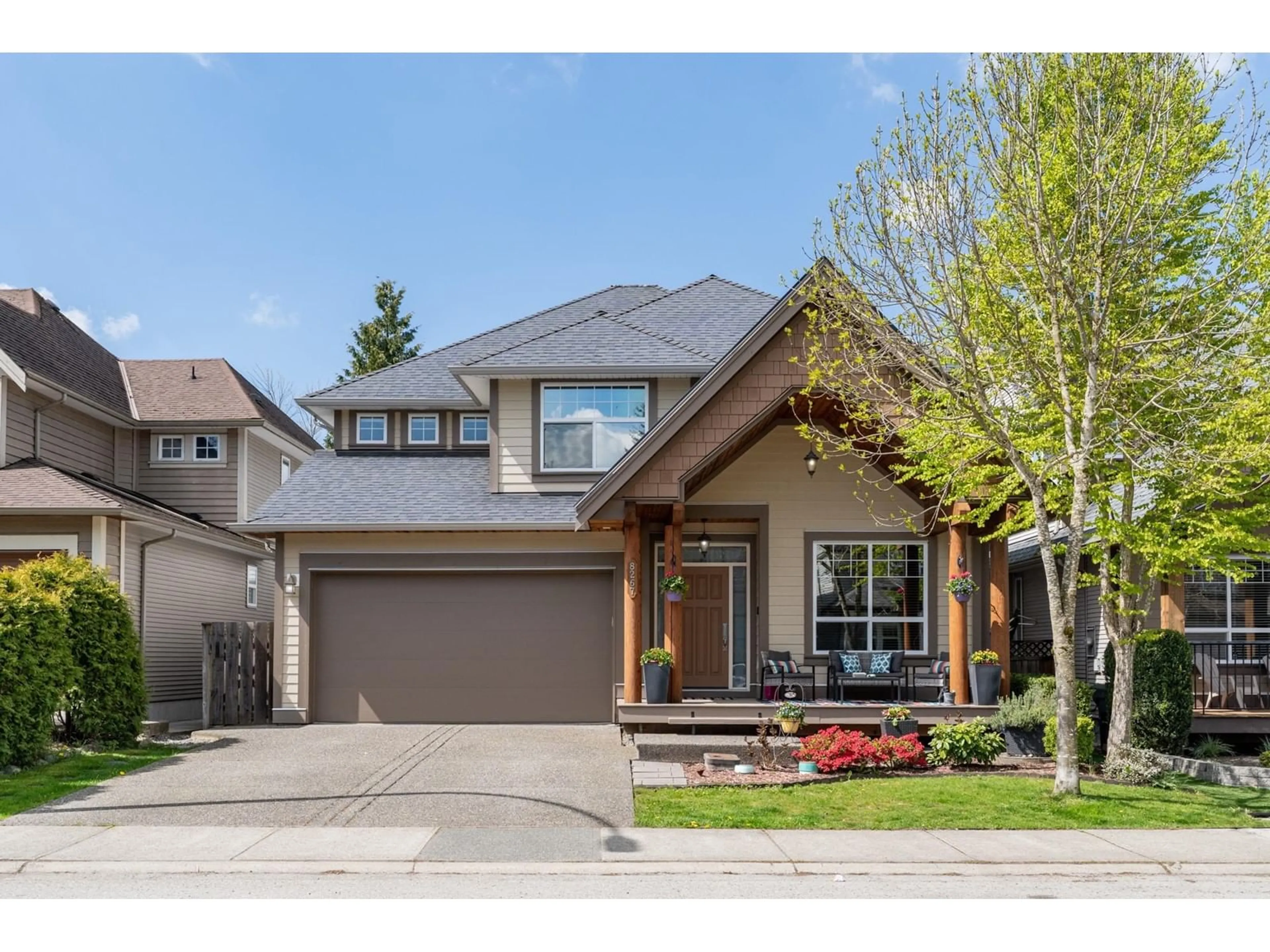 Home with brick exterior material, street for 8267 211, Langley British Columbia V2Y0E4