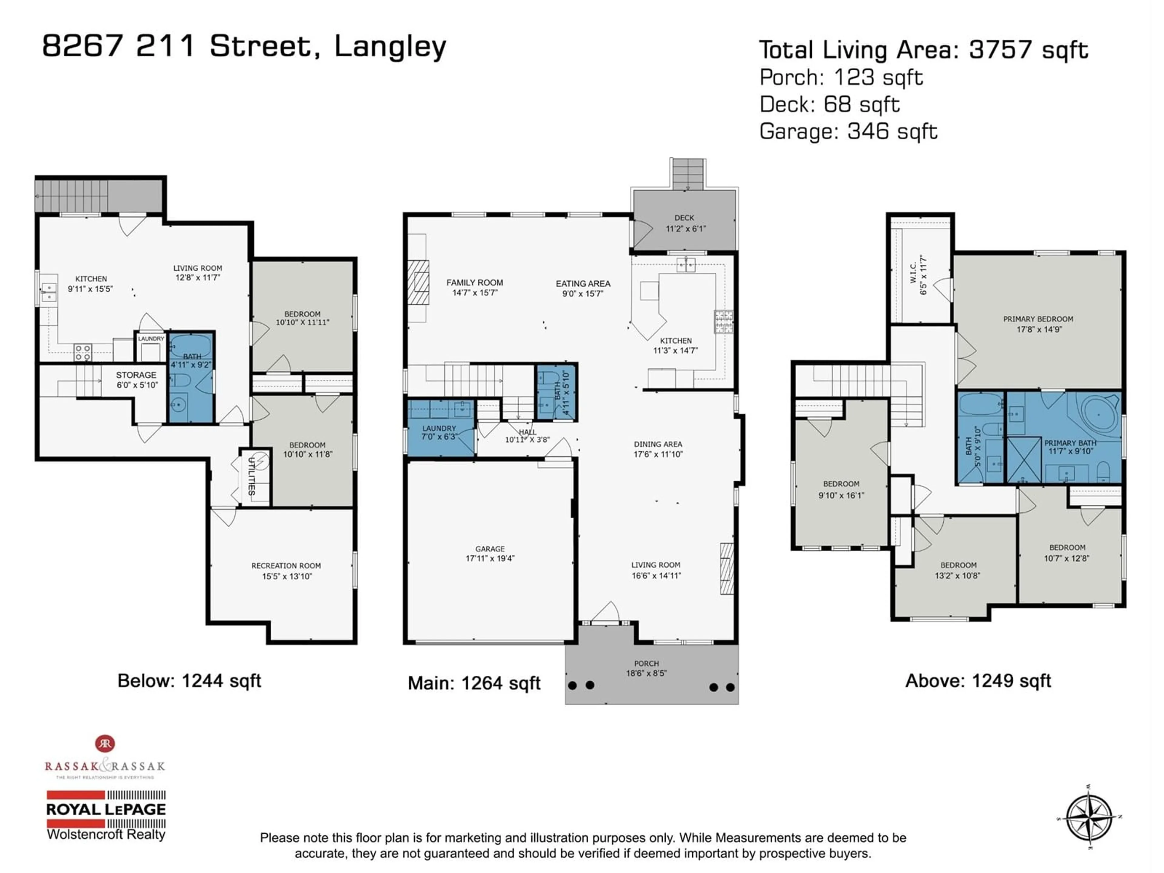 Floor plan for 8267 211, Langley British Columbia V2Y0E4