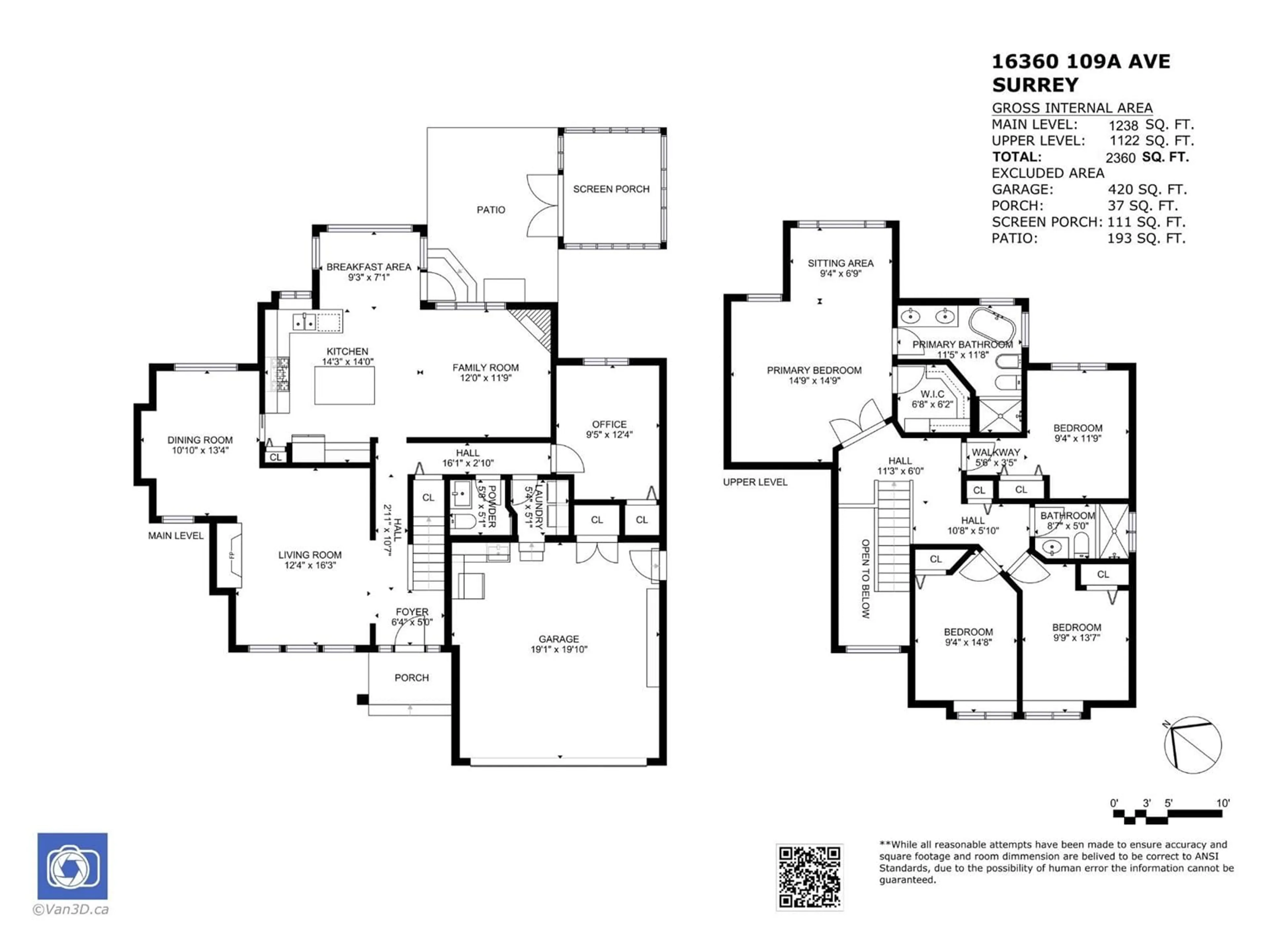 Floor plan for 16360 109A, Surrey British Columbia V4N4S7