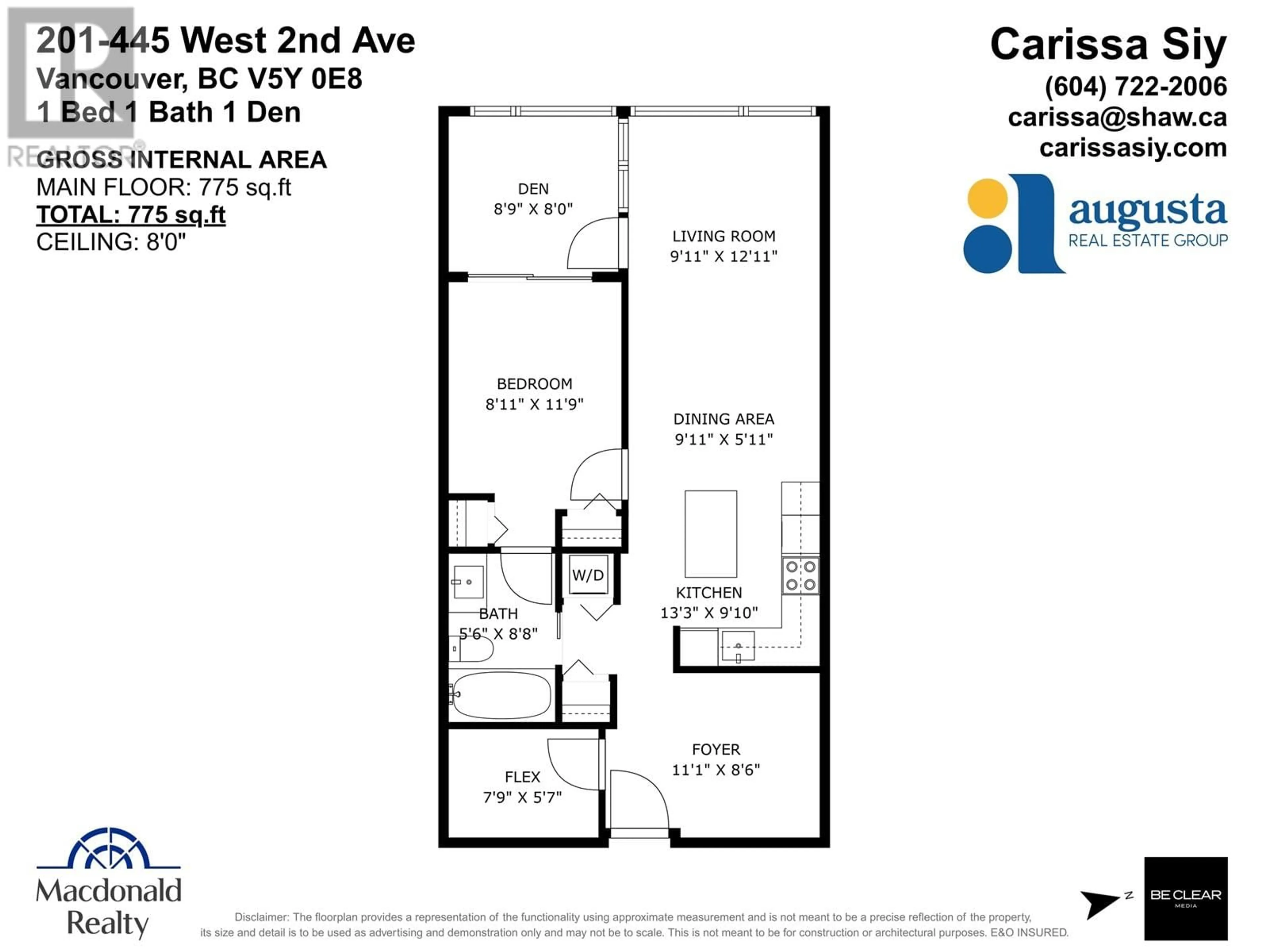 Floor plan for 201 - 445 2ND AVENUE, Vancouver British Columbia V5Y0E8