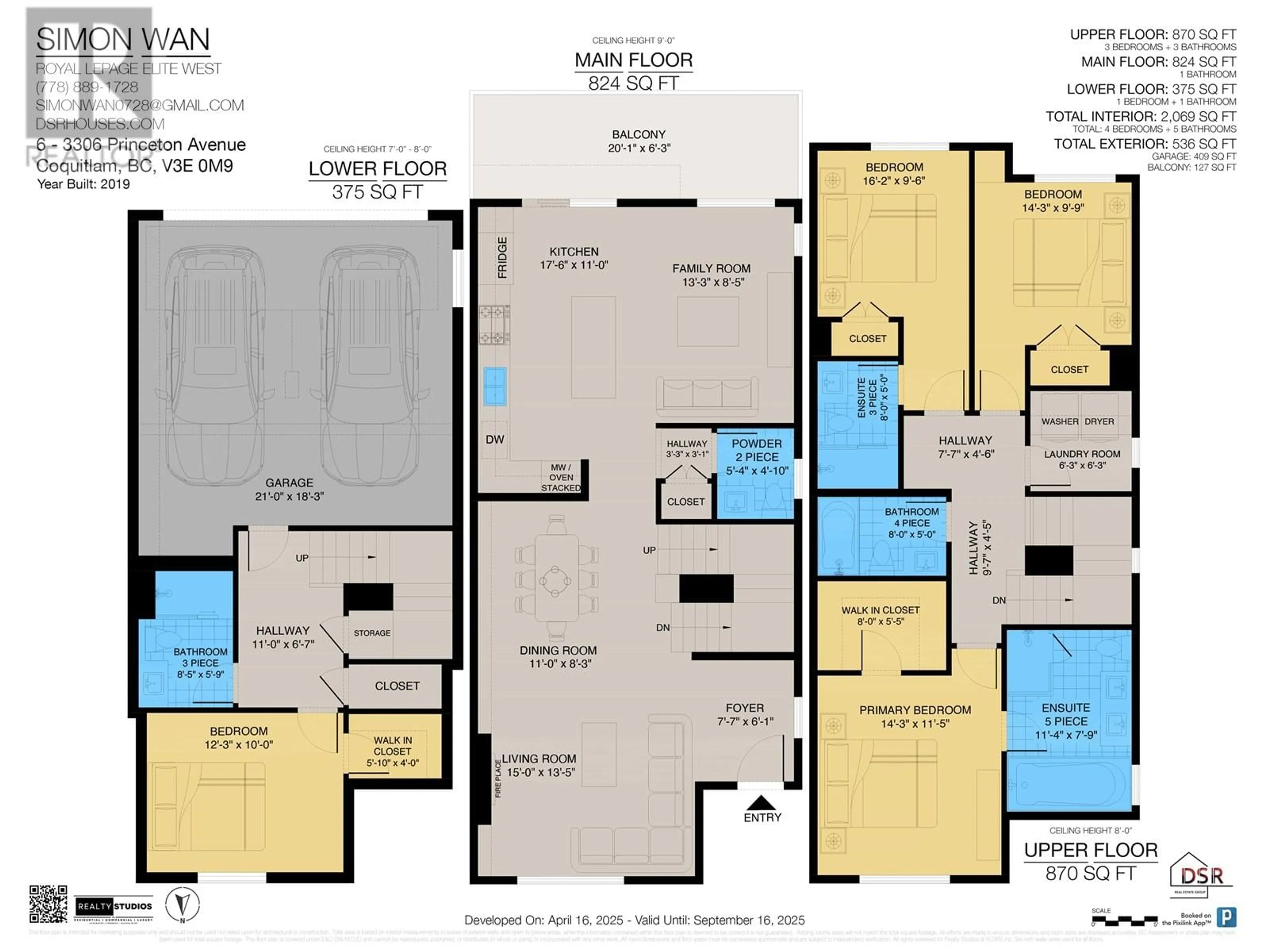 Floor plan for 6 - 3306 PRINCETON AVENUE, Coquitlam British Columbia V3E0M9