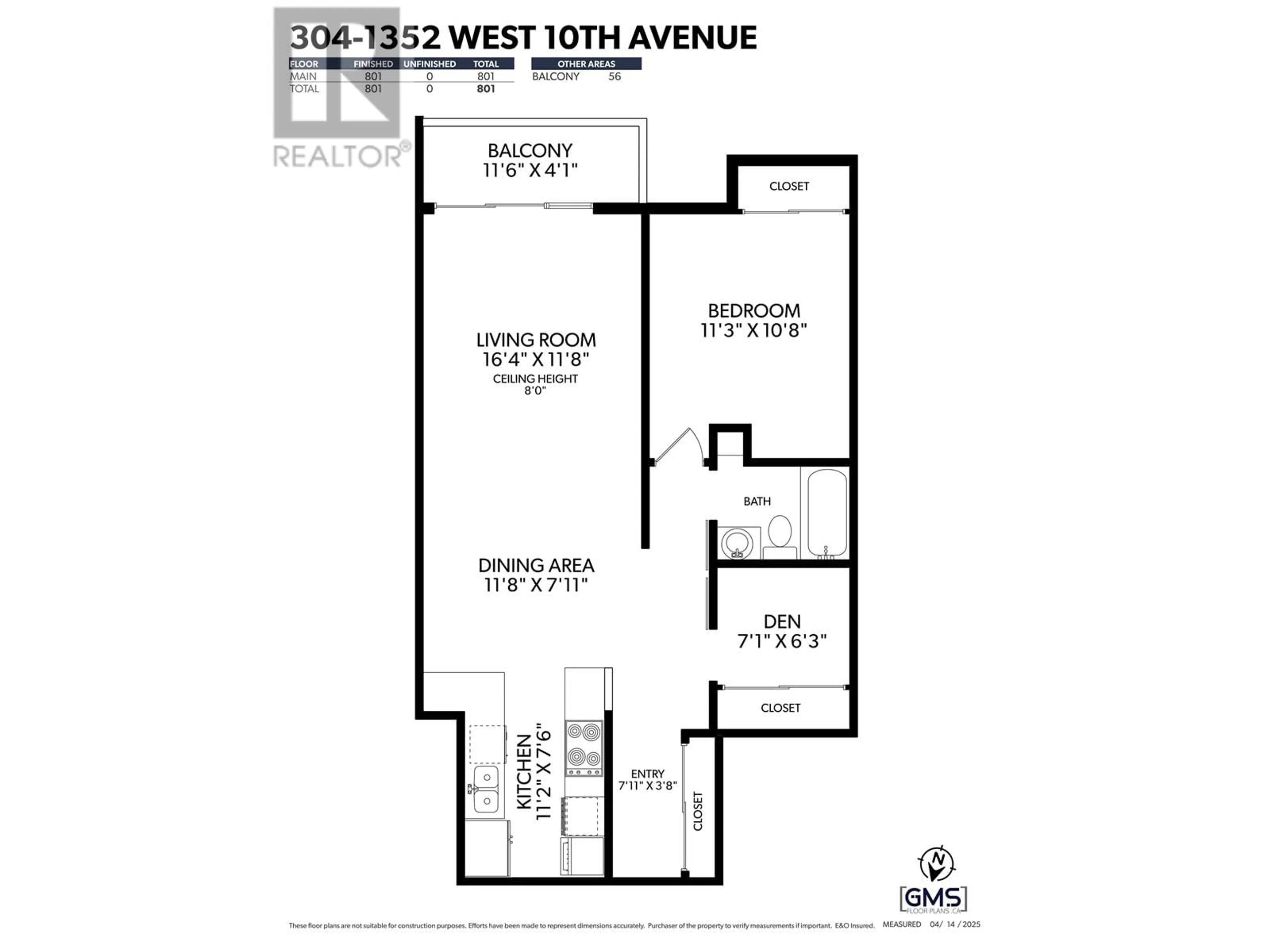 Floor plan for 304 - 1352 10TH AVENUE, Vancouver British Columbia V6H1J6
