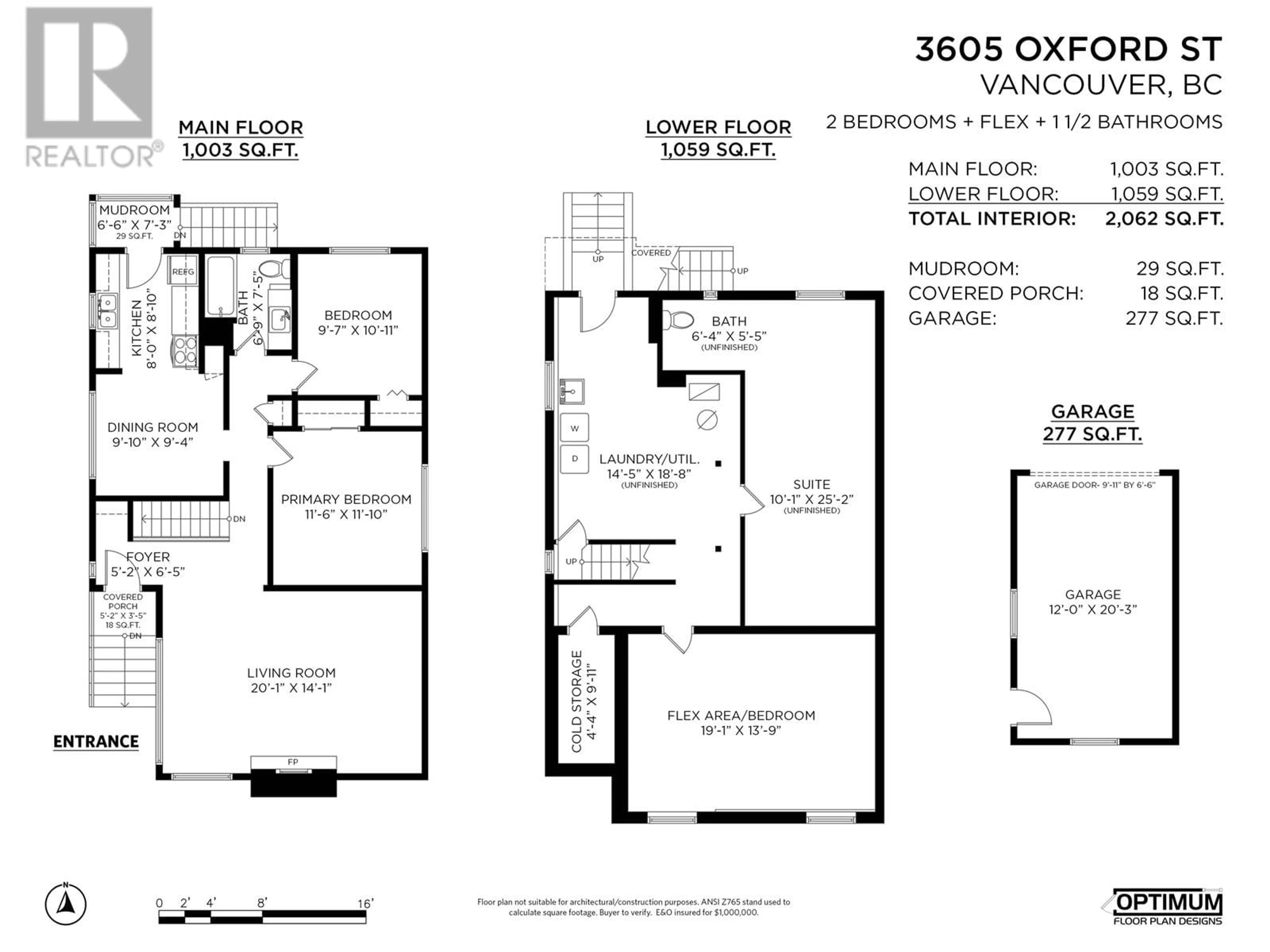 Floor plan for 3605 OXFORD STREET, Vancouver British Columbia V5K1P4