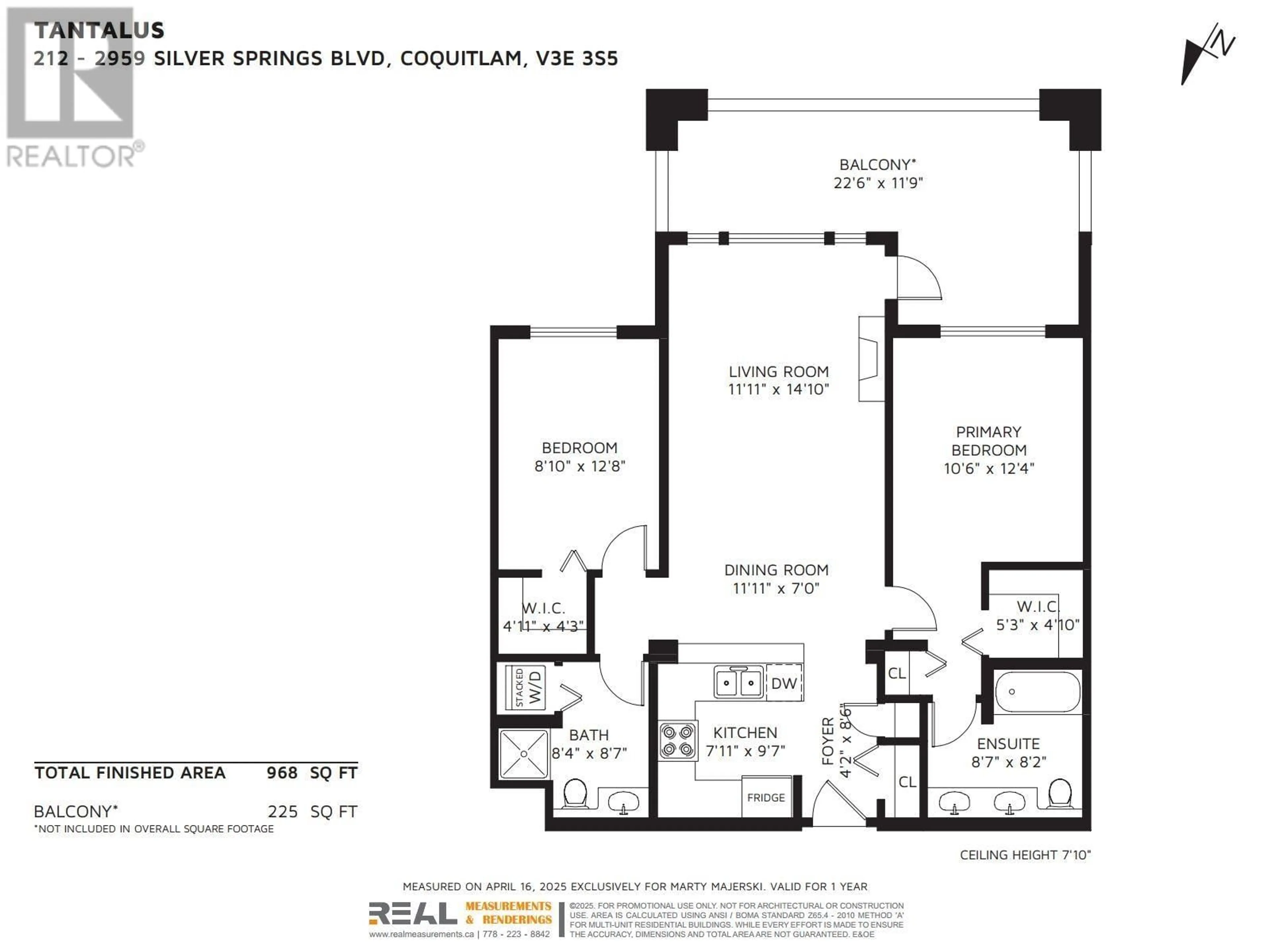 Floor plan for 212 - 2959 SILVER SPRINGS BOULEVARD, Coquitlam British Columbia V3E3S5