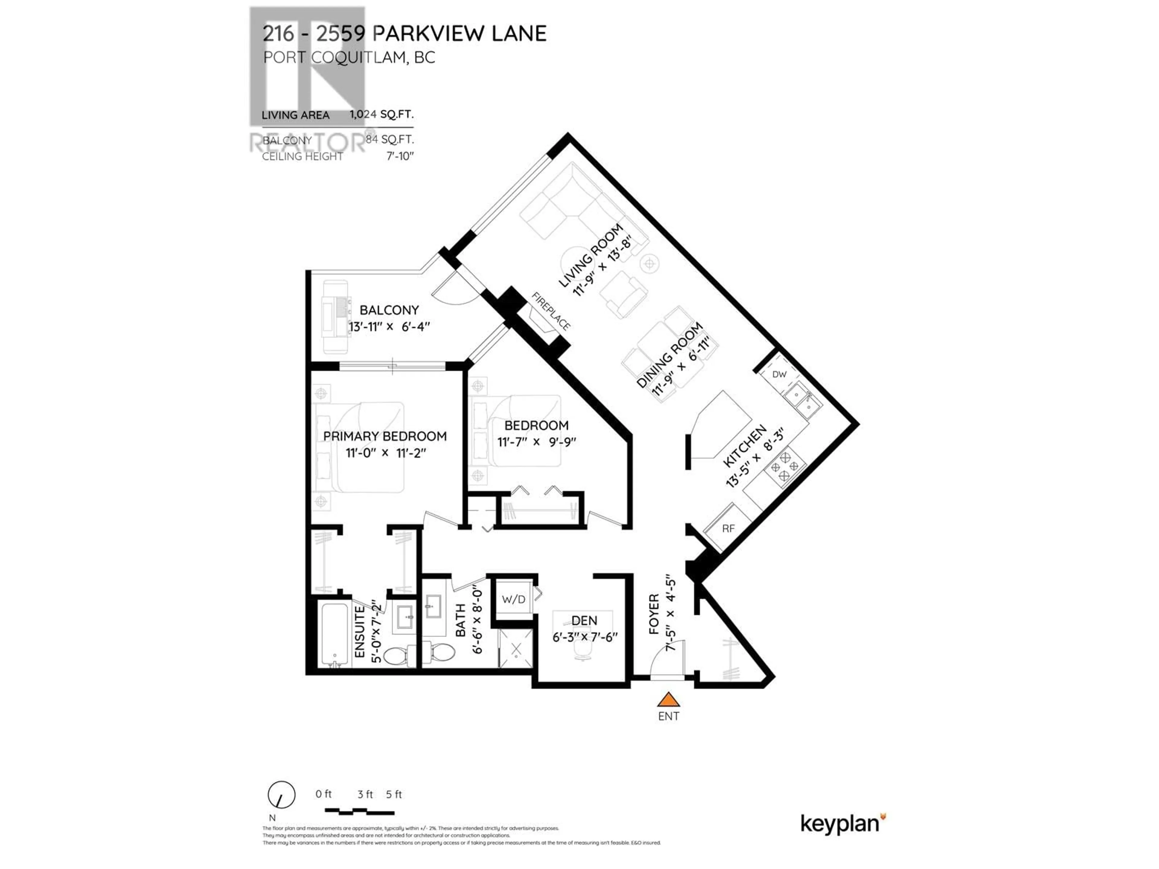 Floor plan for 216 - 2559 PARKVIEW LANE, Port Coquitlam British Columbia V3C6M1