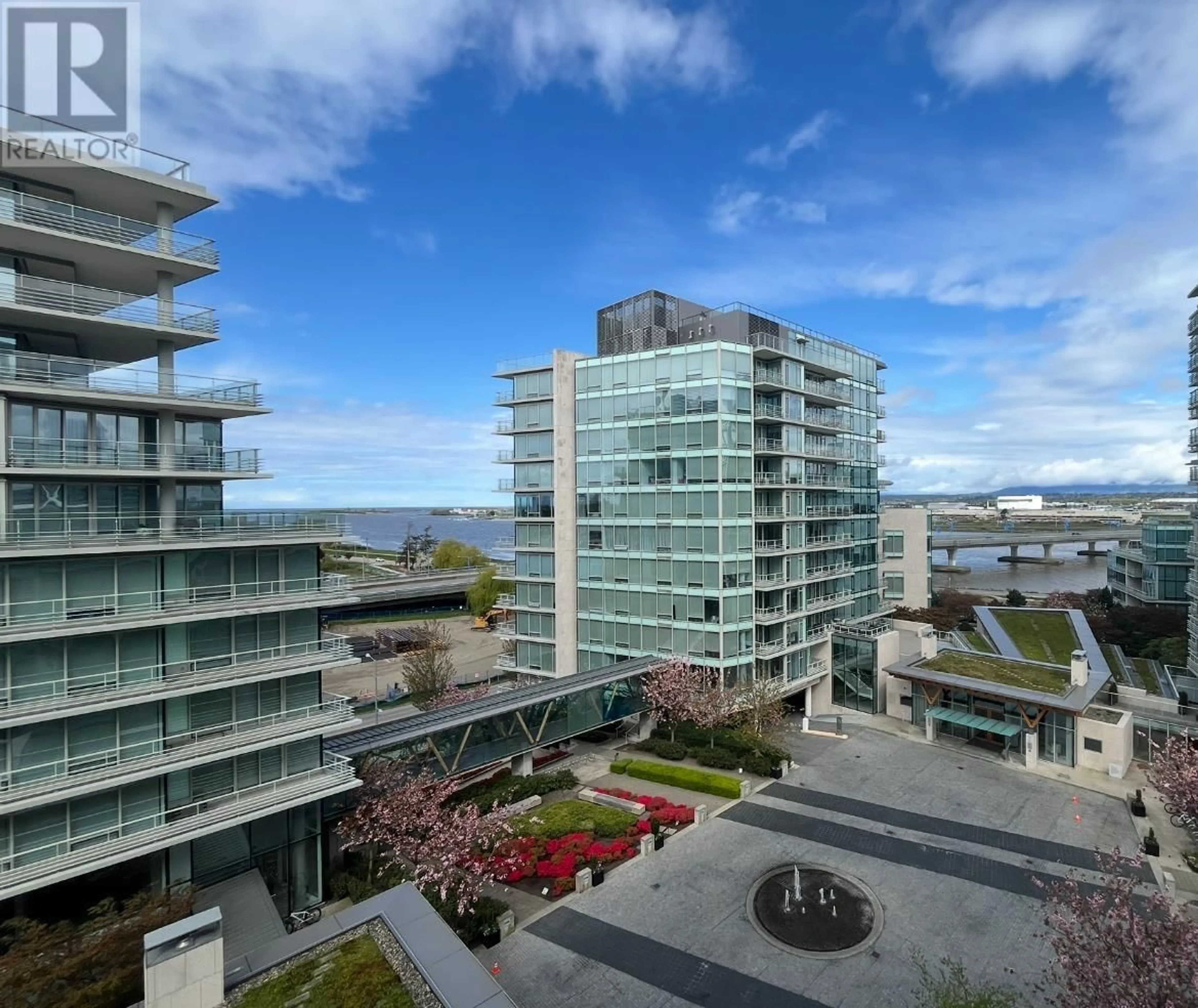 A pic from outside/outdoor area/front of a property/back of a property/a pic from drone, water/lake/river/ocean view for 811 - 5199 BRIGHOUSE WAY, Richmond British Columbia V7C0A7