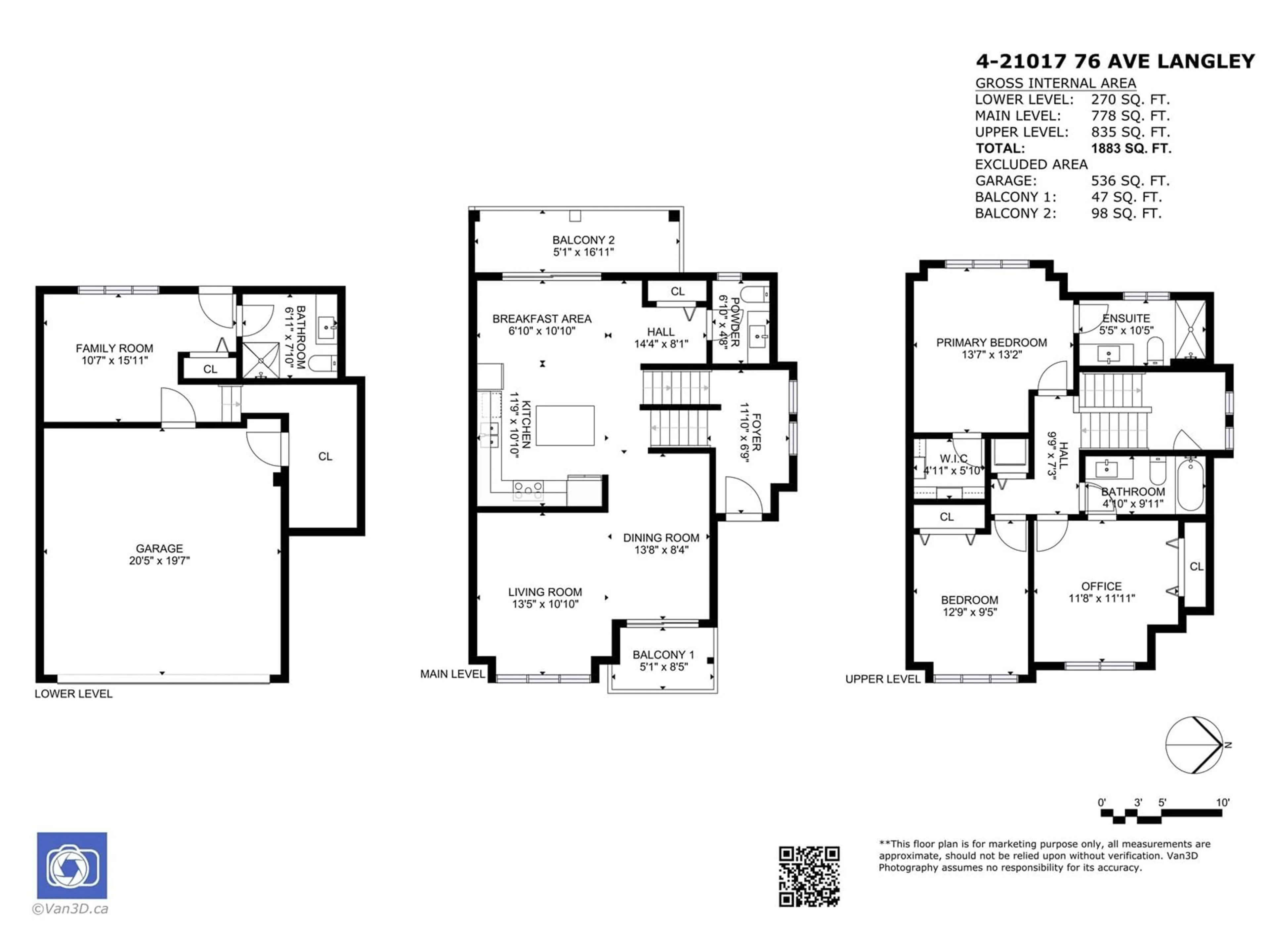 Floor plan for 4 - 21017 76, Langley British Columbia V2Y0P9