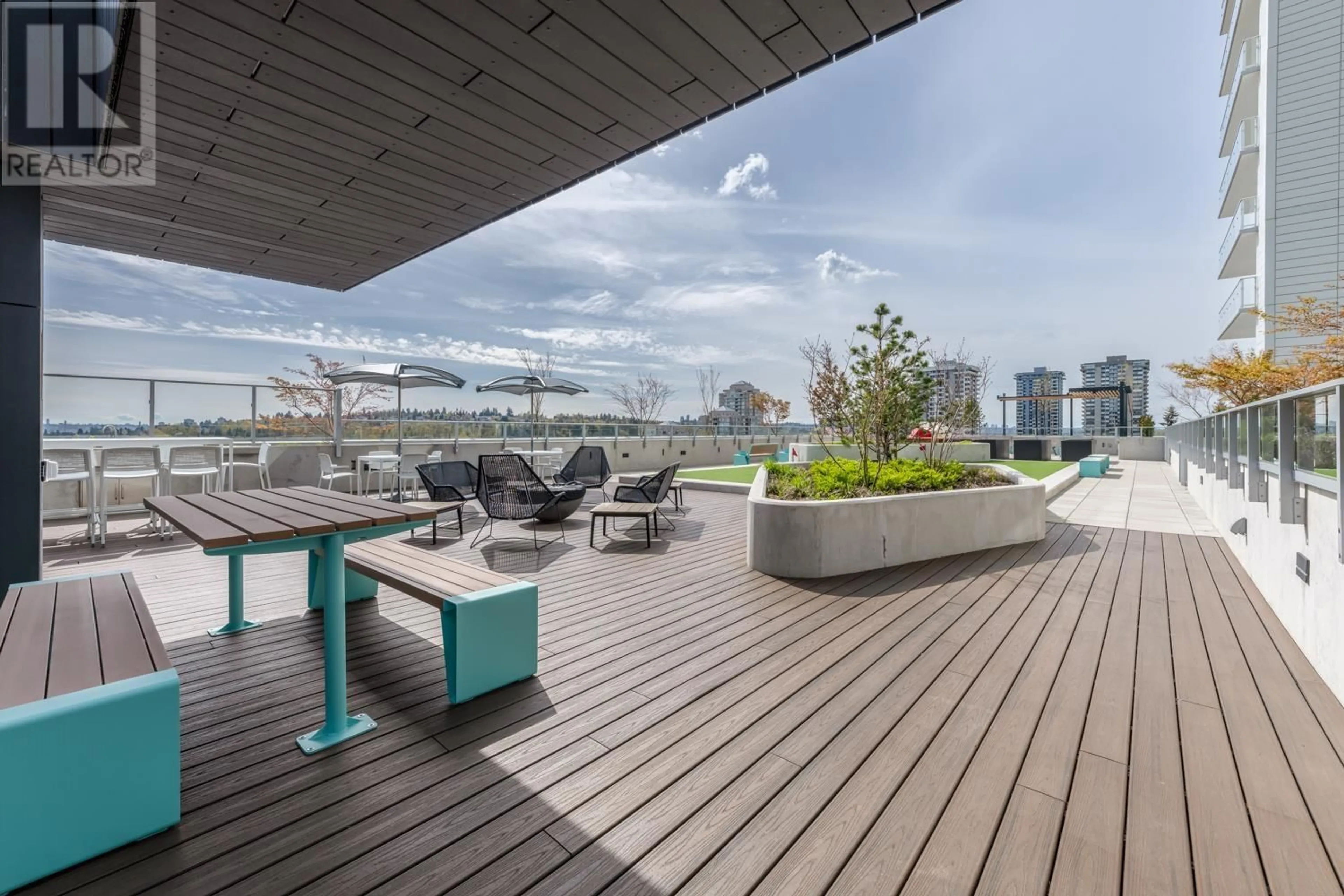 Patio, city buildings view from balcony for 3407 - 3833 EVERGREEN PLACE, Burnaby British Columbia V3J0M2