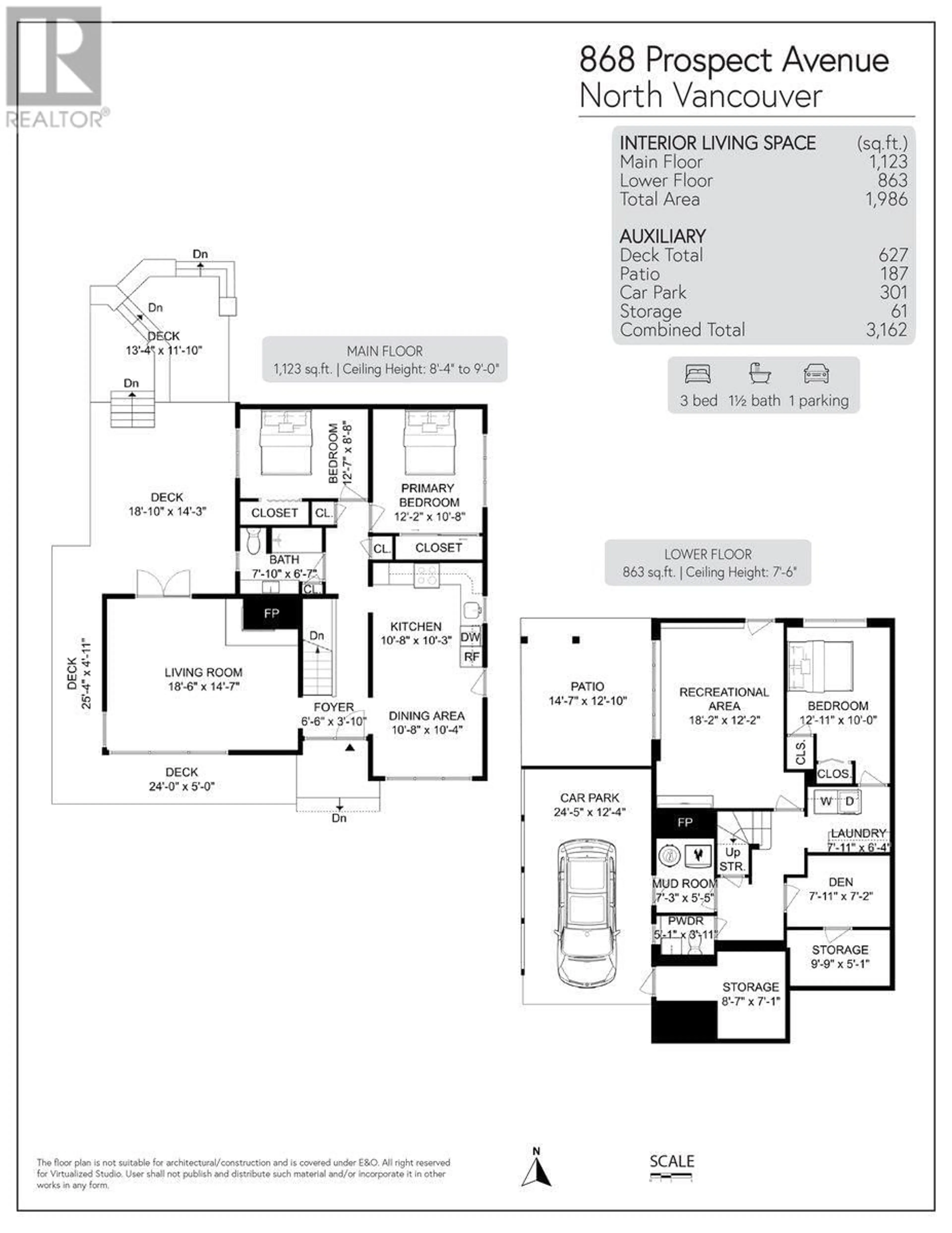 Floor plan for 868 PROSPECT AVENUE, North Vancouver British Columbia V7R2M3