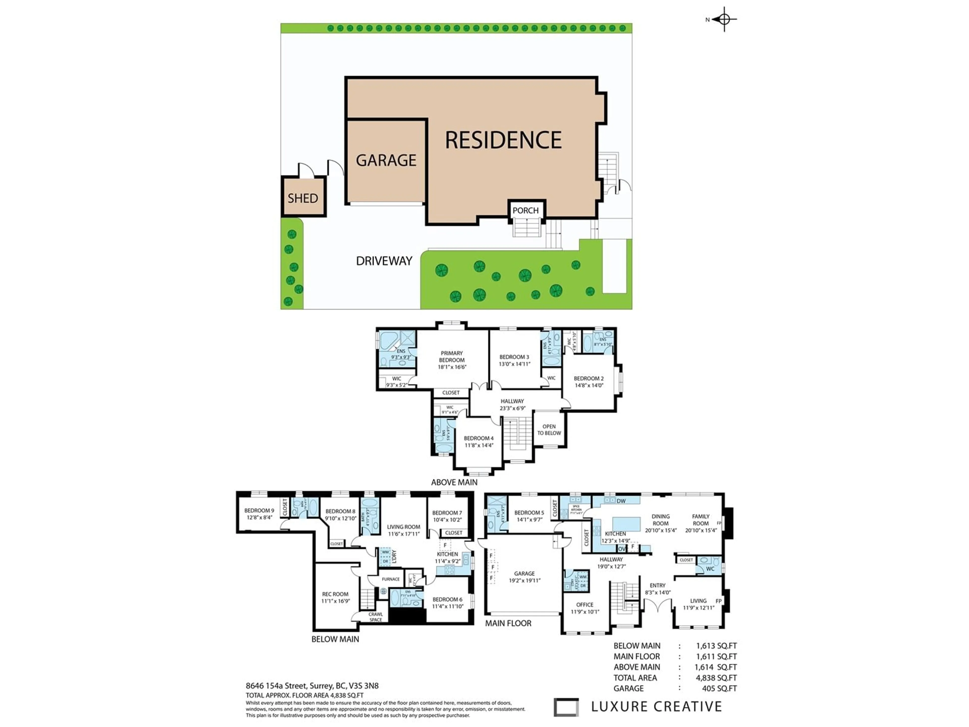 Floor plan for 8646 154A, Surrey British Columbia V3S3N8