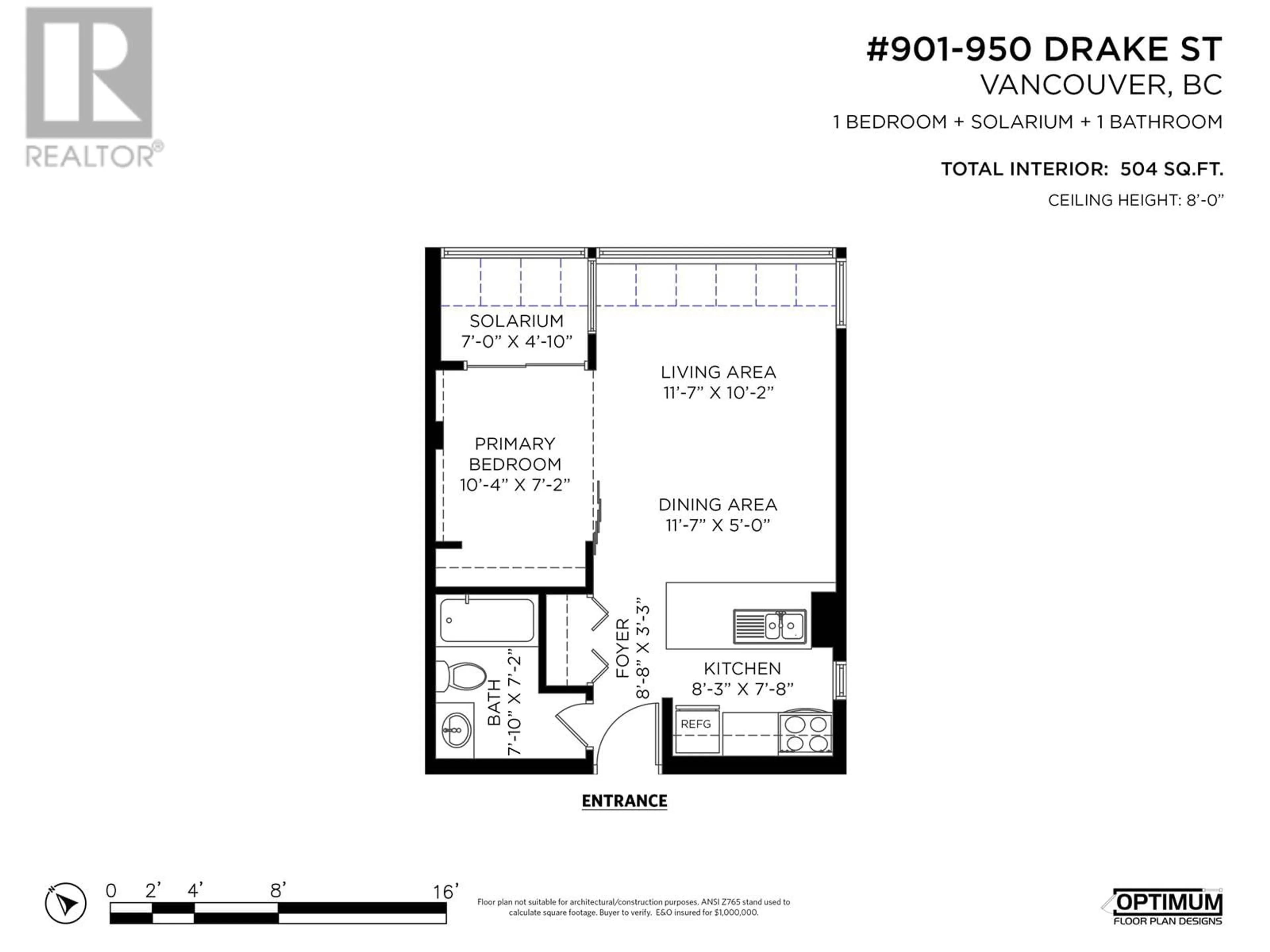 Floor plan for 901 - 950 DRAKE STREET, Vancouver British Columbia V6Z2B9