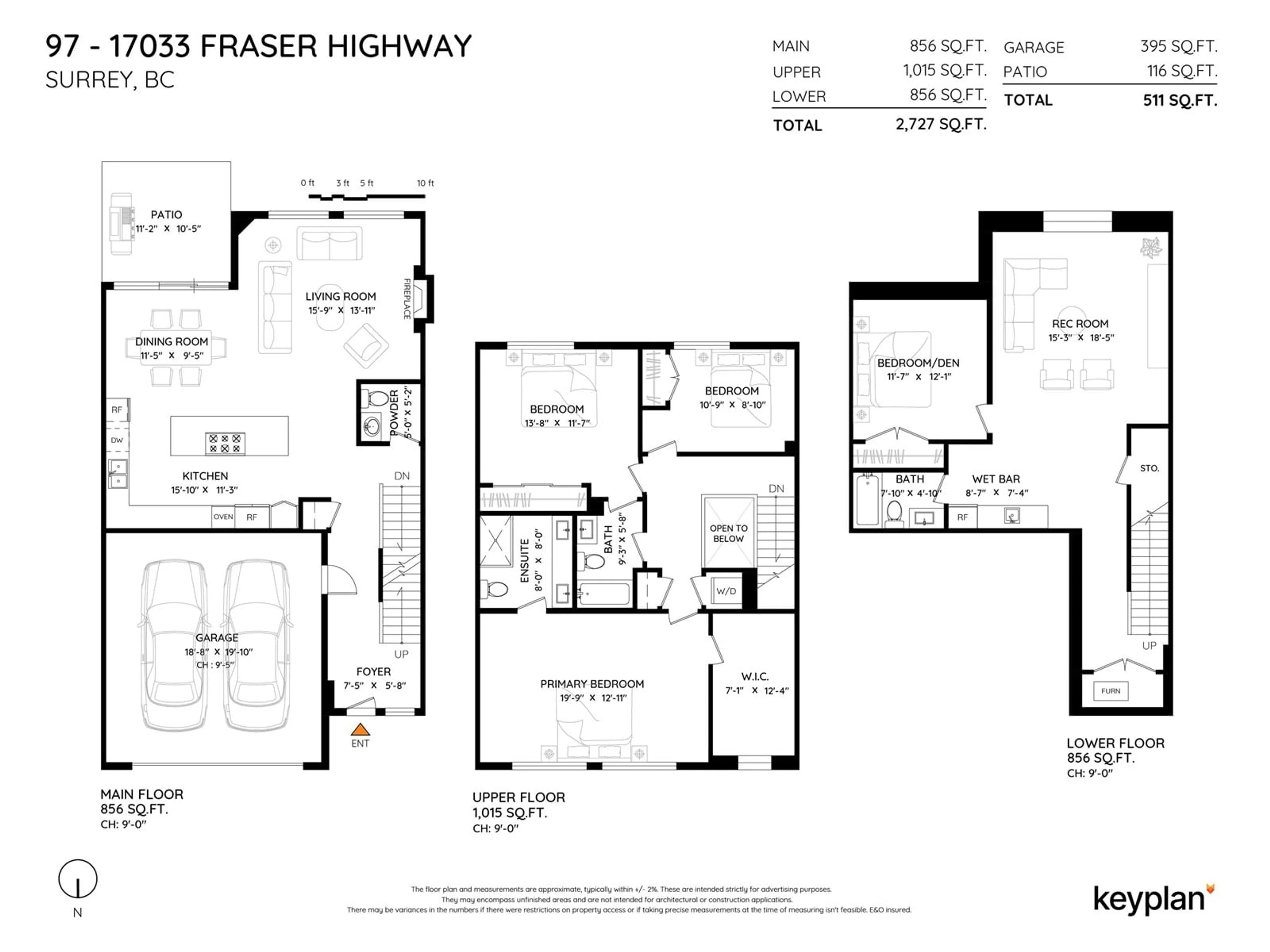 Floor plan for 97 - 17033 FRASER, Surrey British Columbia V4N6V2