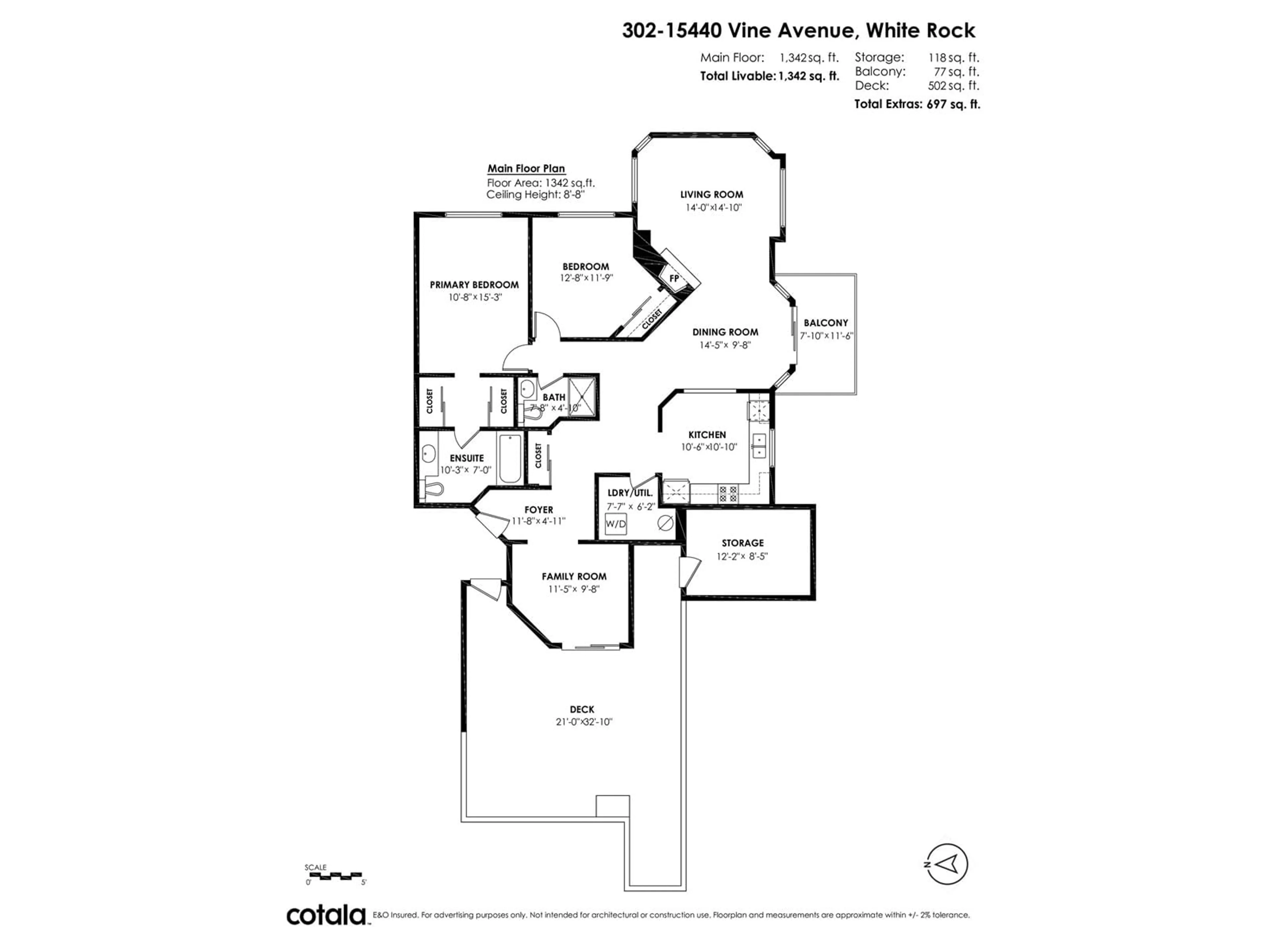 Floor plan for 302 - 15440 VINE, White Rock British Columbia V4B2T4