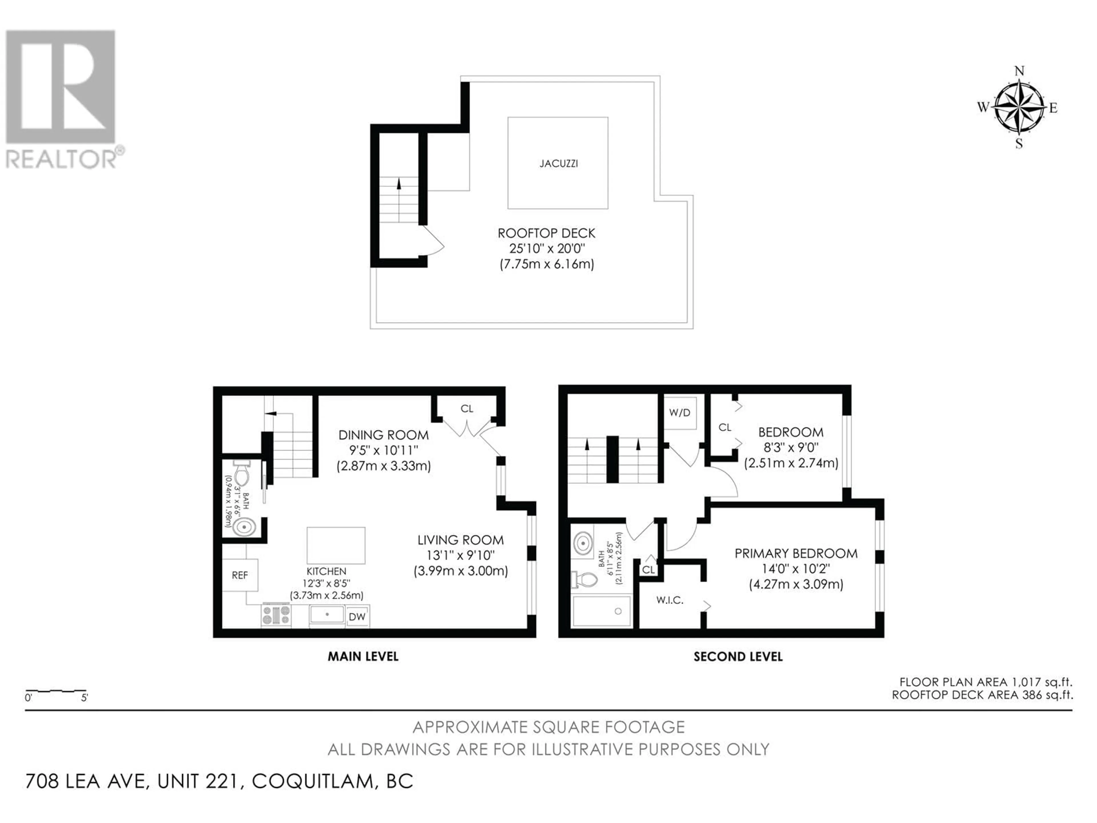 Floor plan for 221 - 708 LEA AVENUE, Coquitlam British Columbia V3J4H5