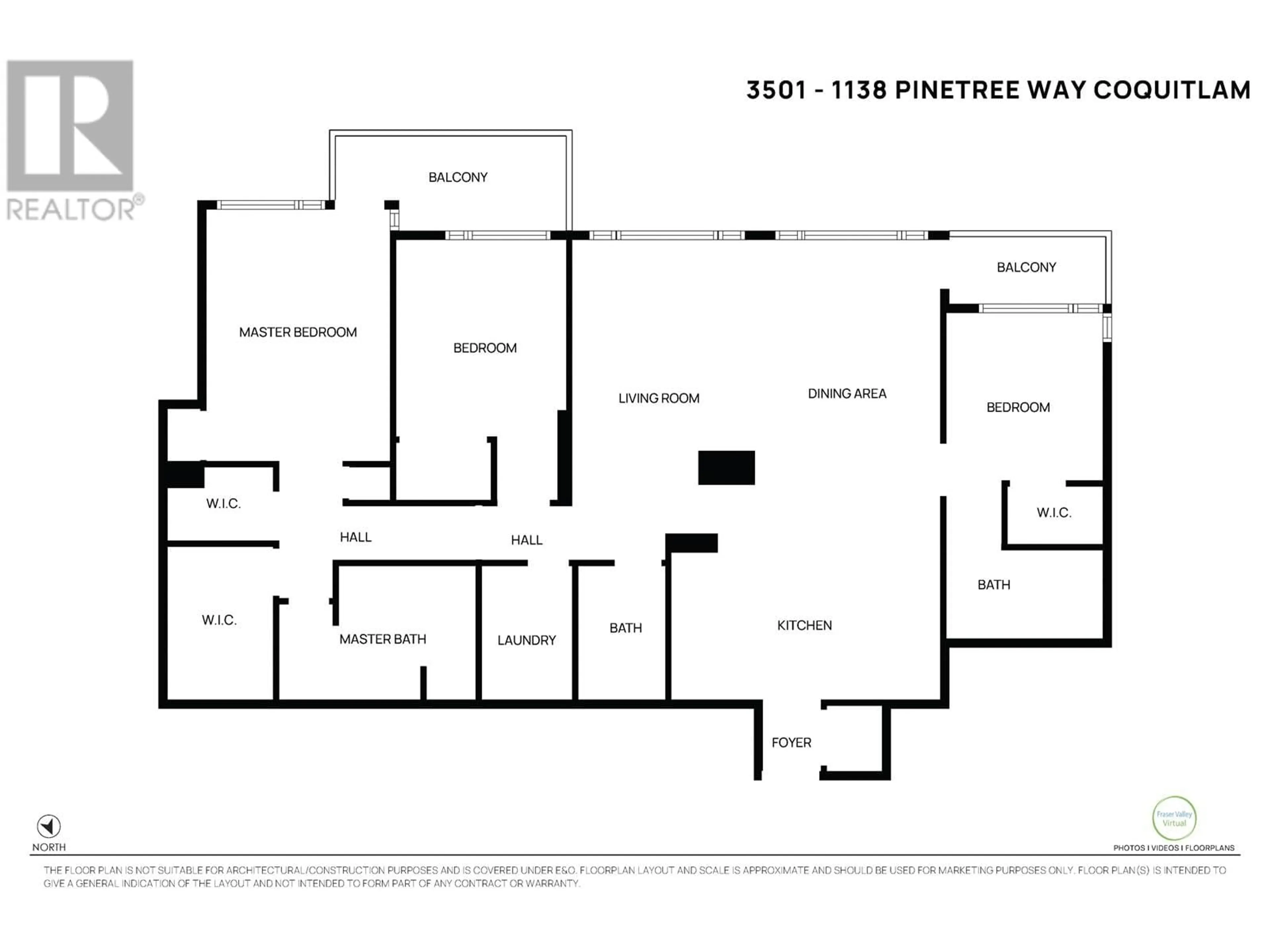 Floor plan for 3501 - 1188 PINETREE WAY, Coquitlam British Columbia V3B0K9