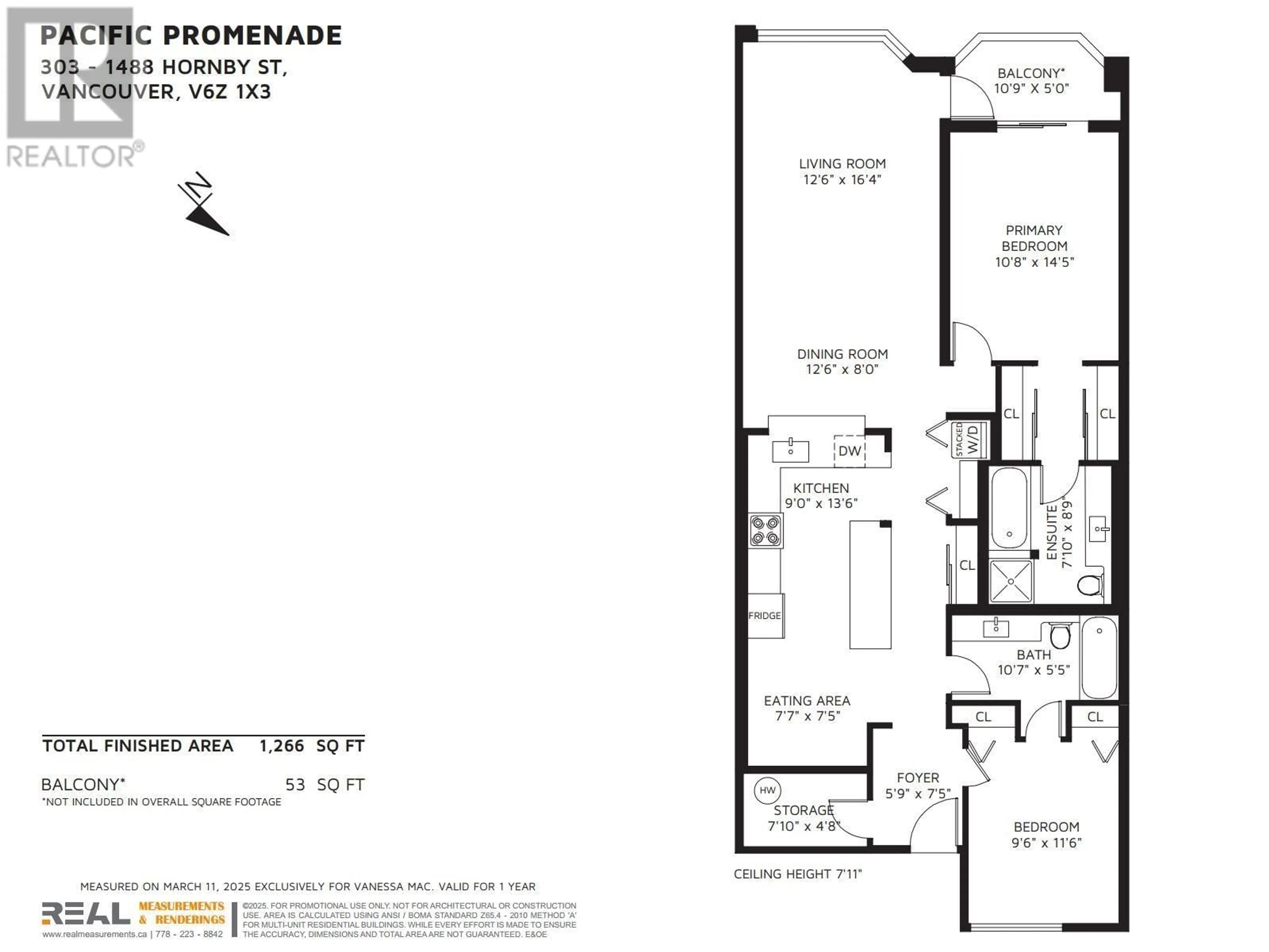 Floor plan for 303 - 1488 HORNBY STREET, Vancouver British Columbia V6Z1X3